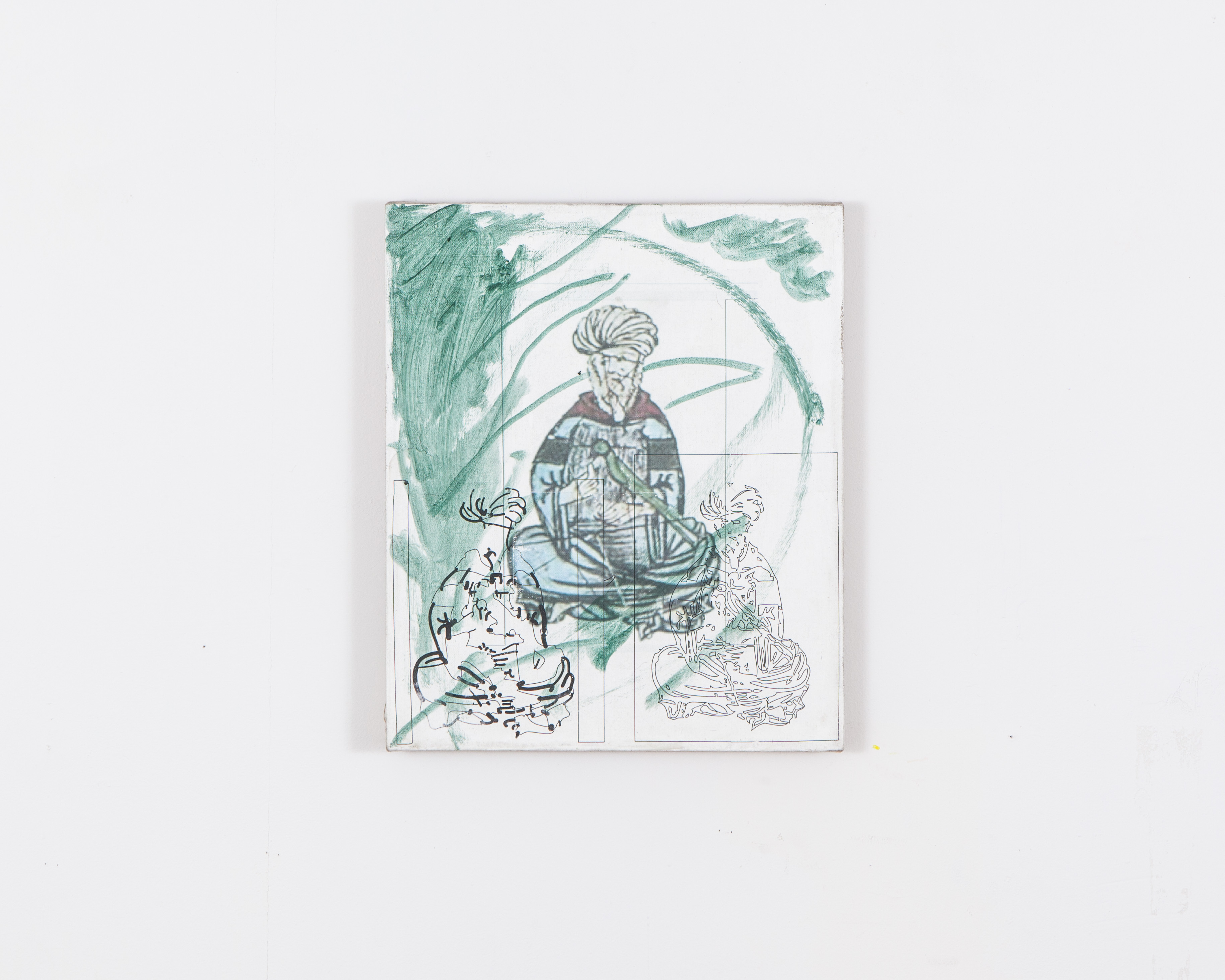 Man With a Green Parrot, 2016. Oil on Linen, 18"x15"