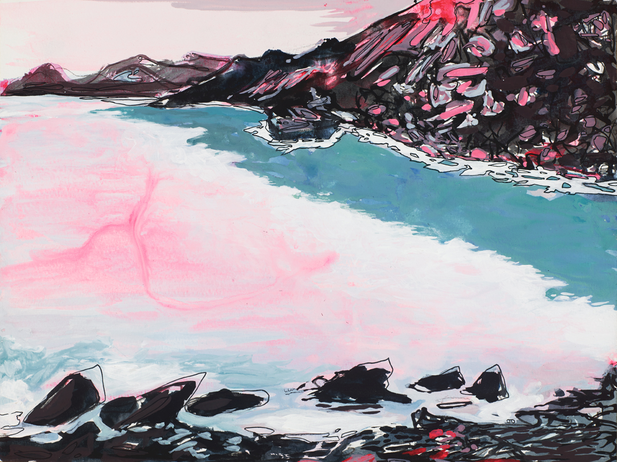 Icelandscaping / 9x12 in. / mixed media on paper / 2015