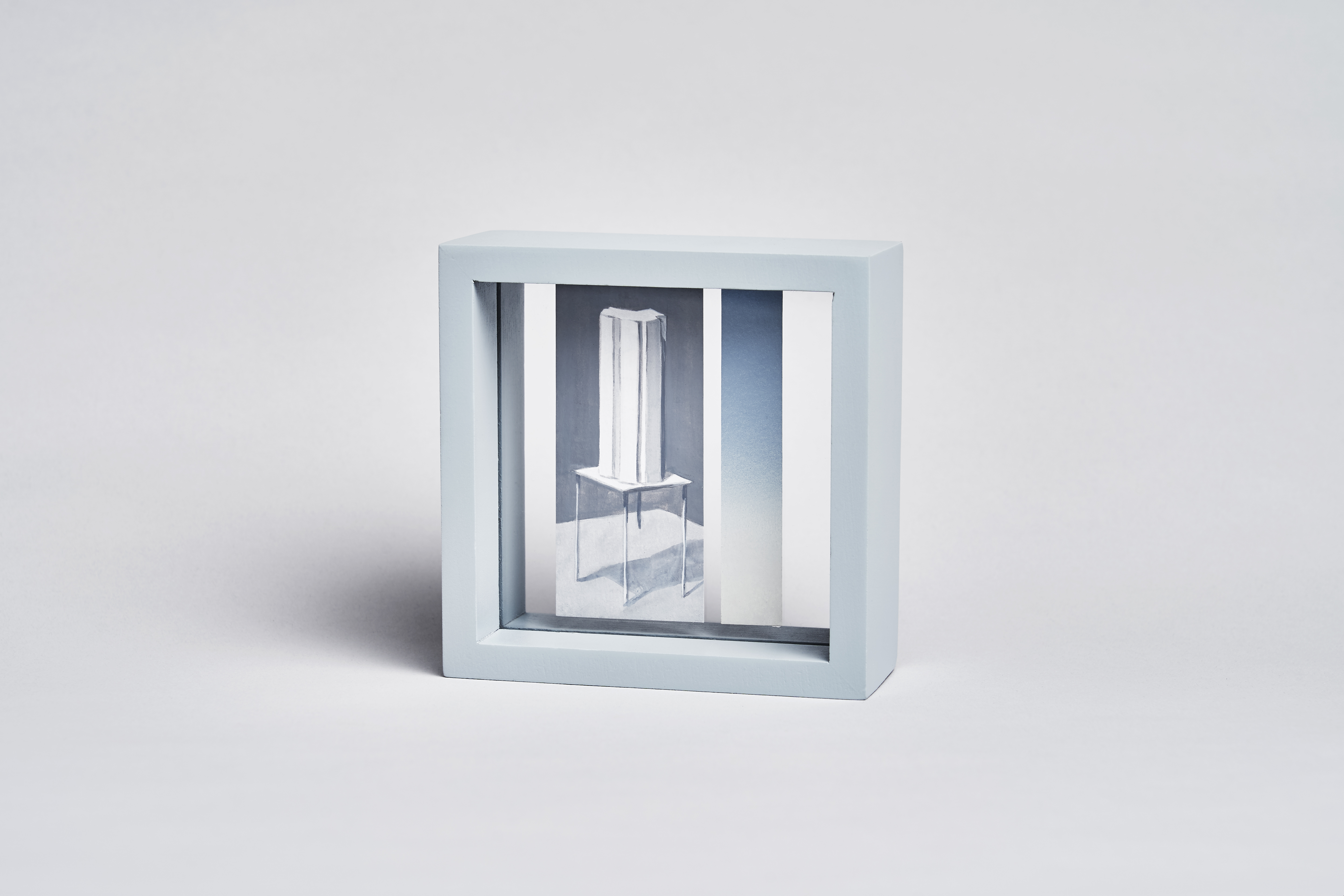 Box4(02), acrylic on paper, acrylic panel, wood frame, 11x11x4.5cm