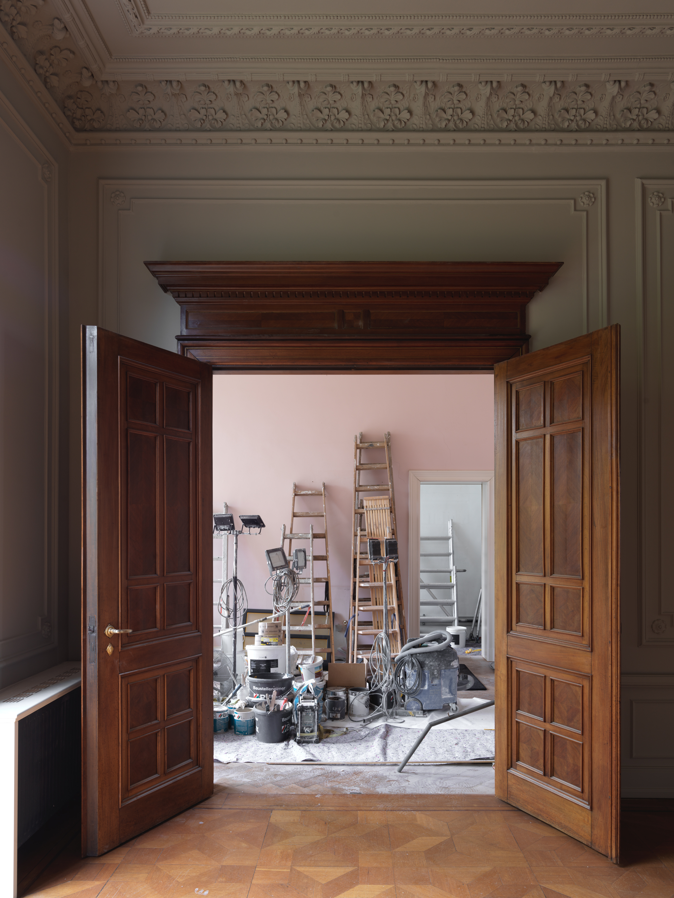 Blick auf die Baustelle in der Küche.