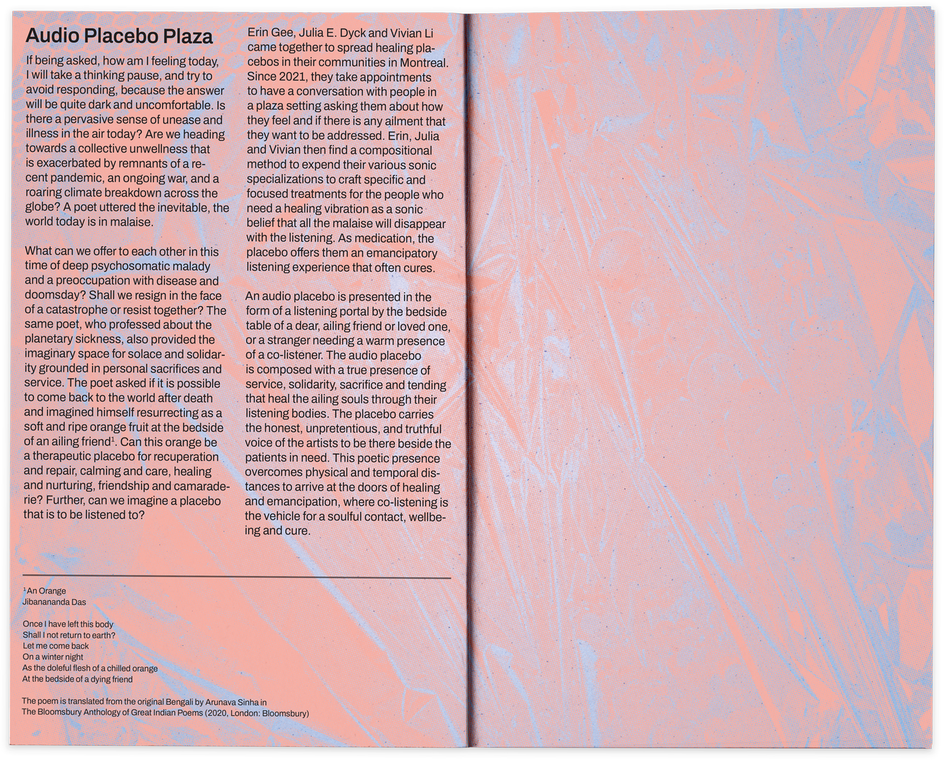 Archival zine for Audio Placebo Plaza at the 2022 Karachi Biennale.