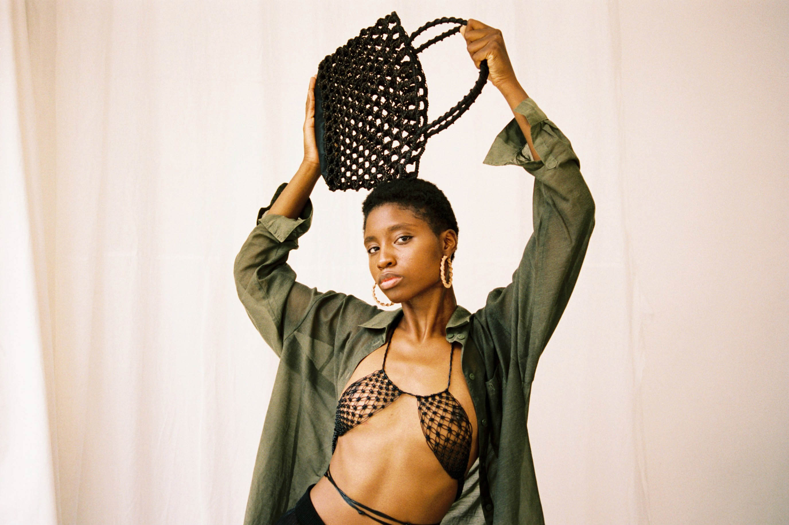 Irma Woven Bra Nero - Azar Studio