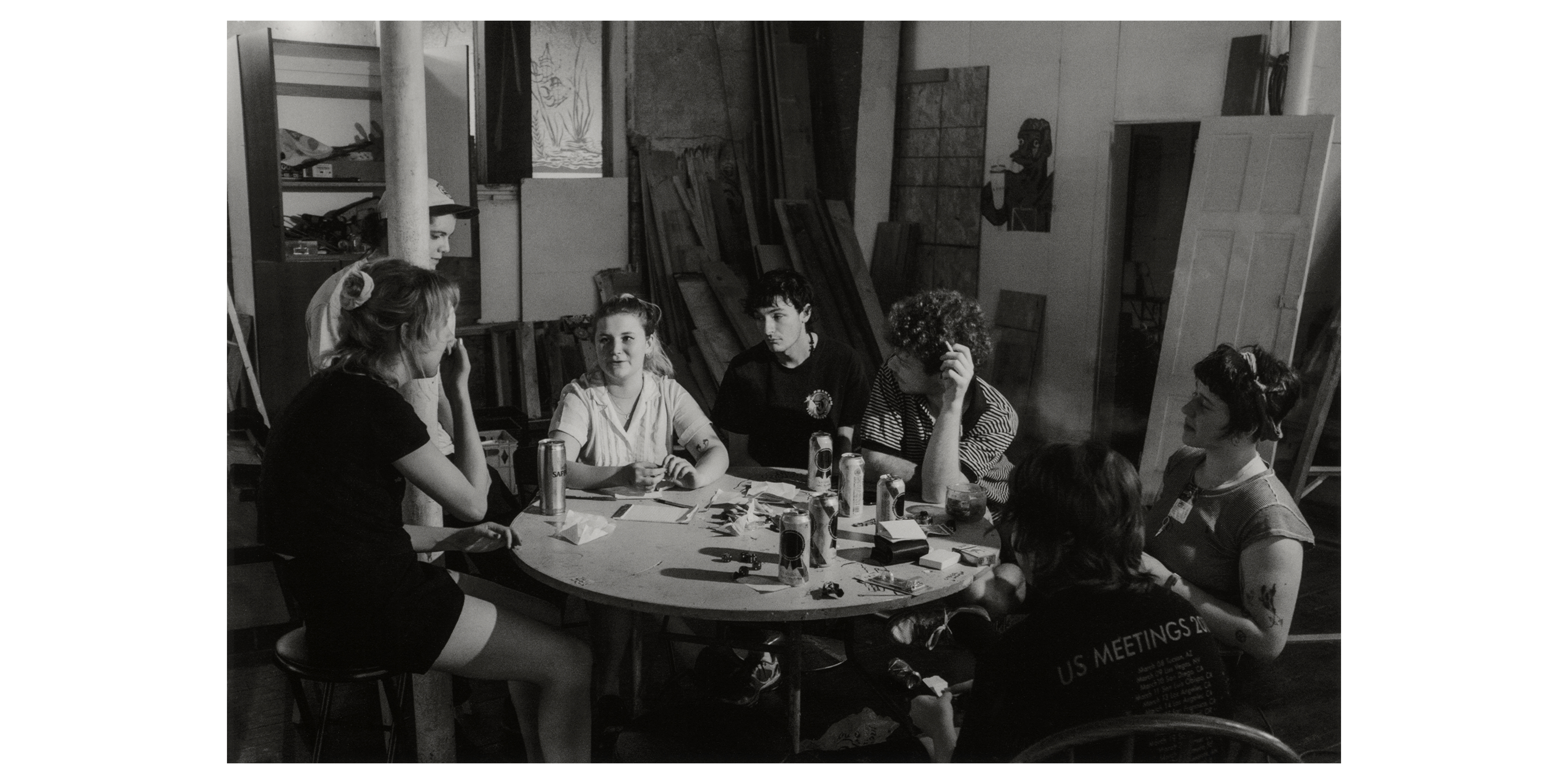 Punks playing poker, Girard Hall, Philadelphia, 2019