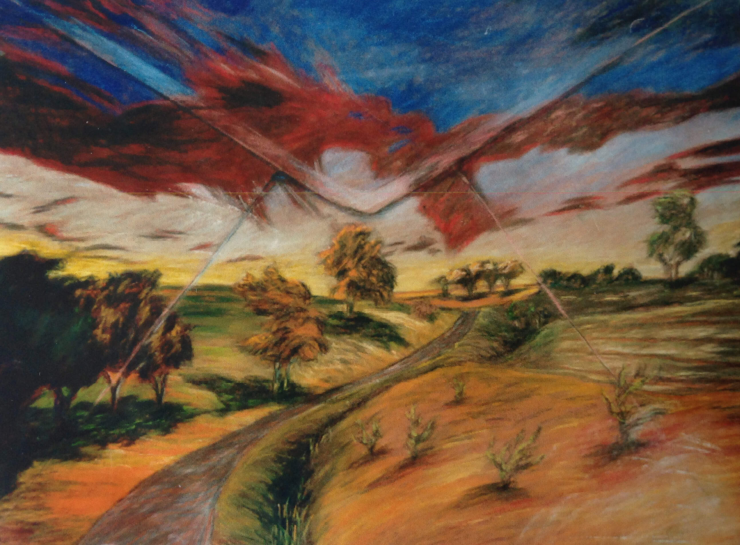 Looking North — Saints, Pastel on Paper, 20 x 30 cm.