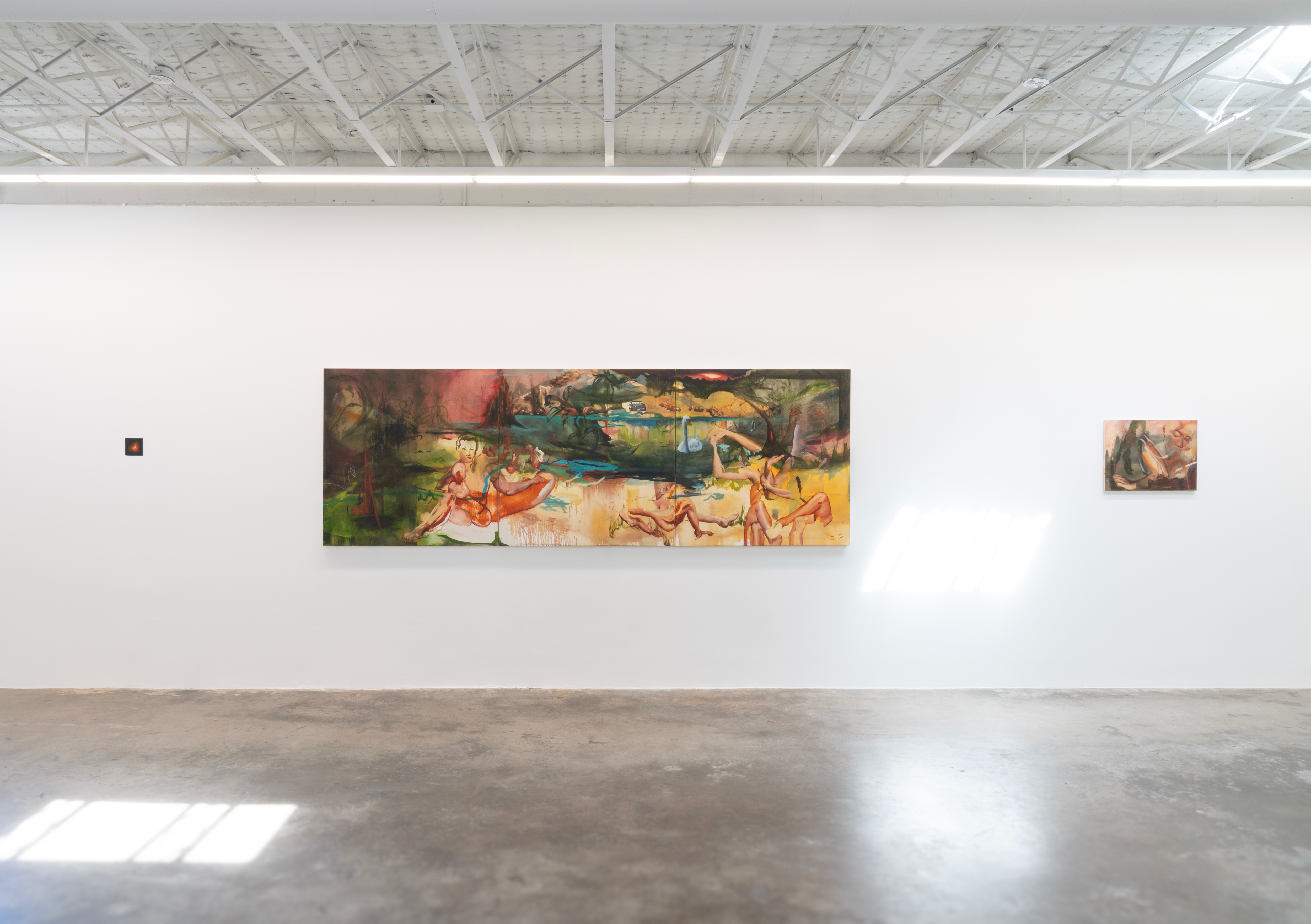 Installation view, L to R: Angelita, Beach Day, Elegy for a Specific and Impossible Body
