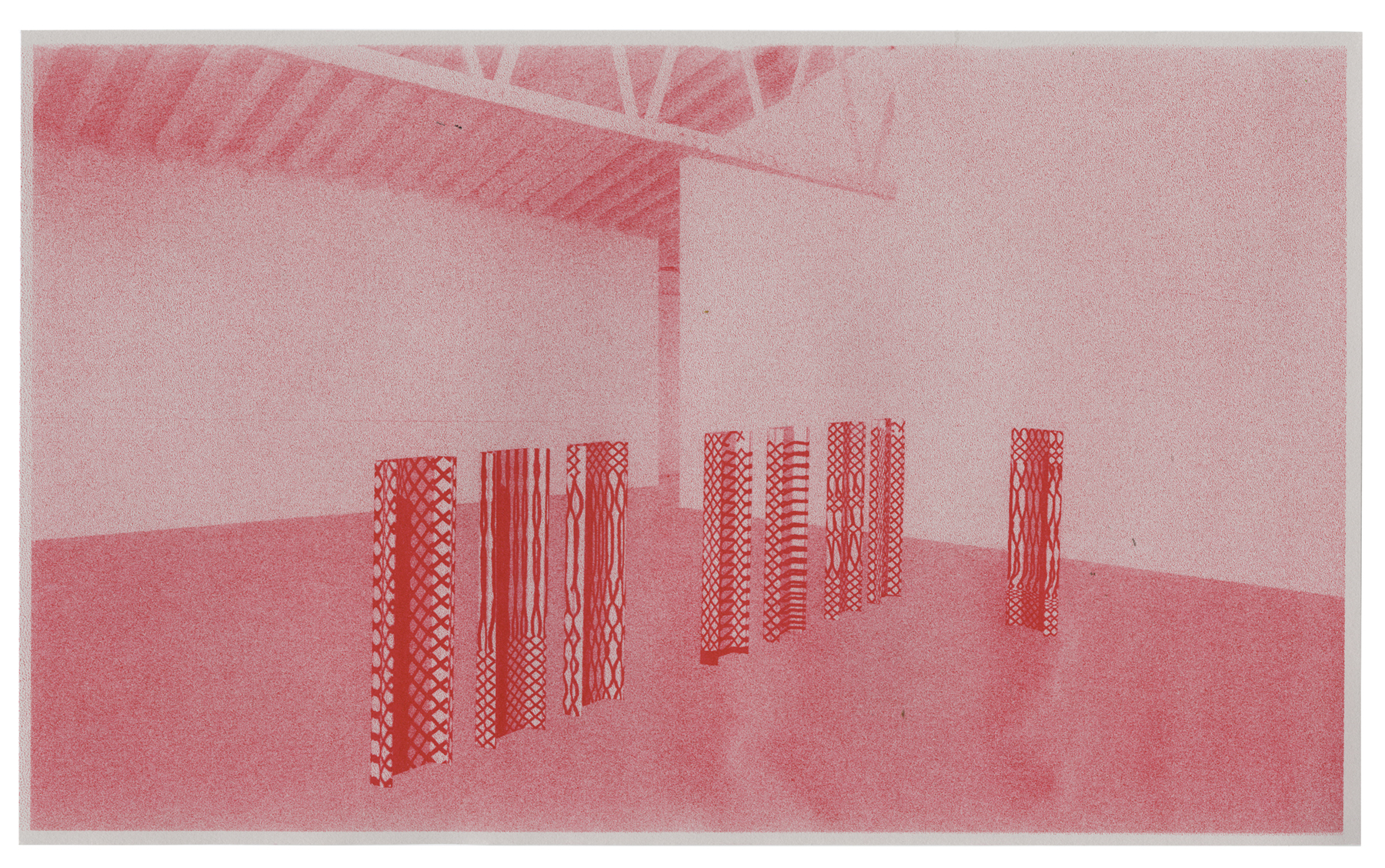 Drawing for Sculpture, (screens), 2015 risograph print, 8.5x14 inches