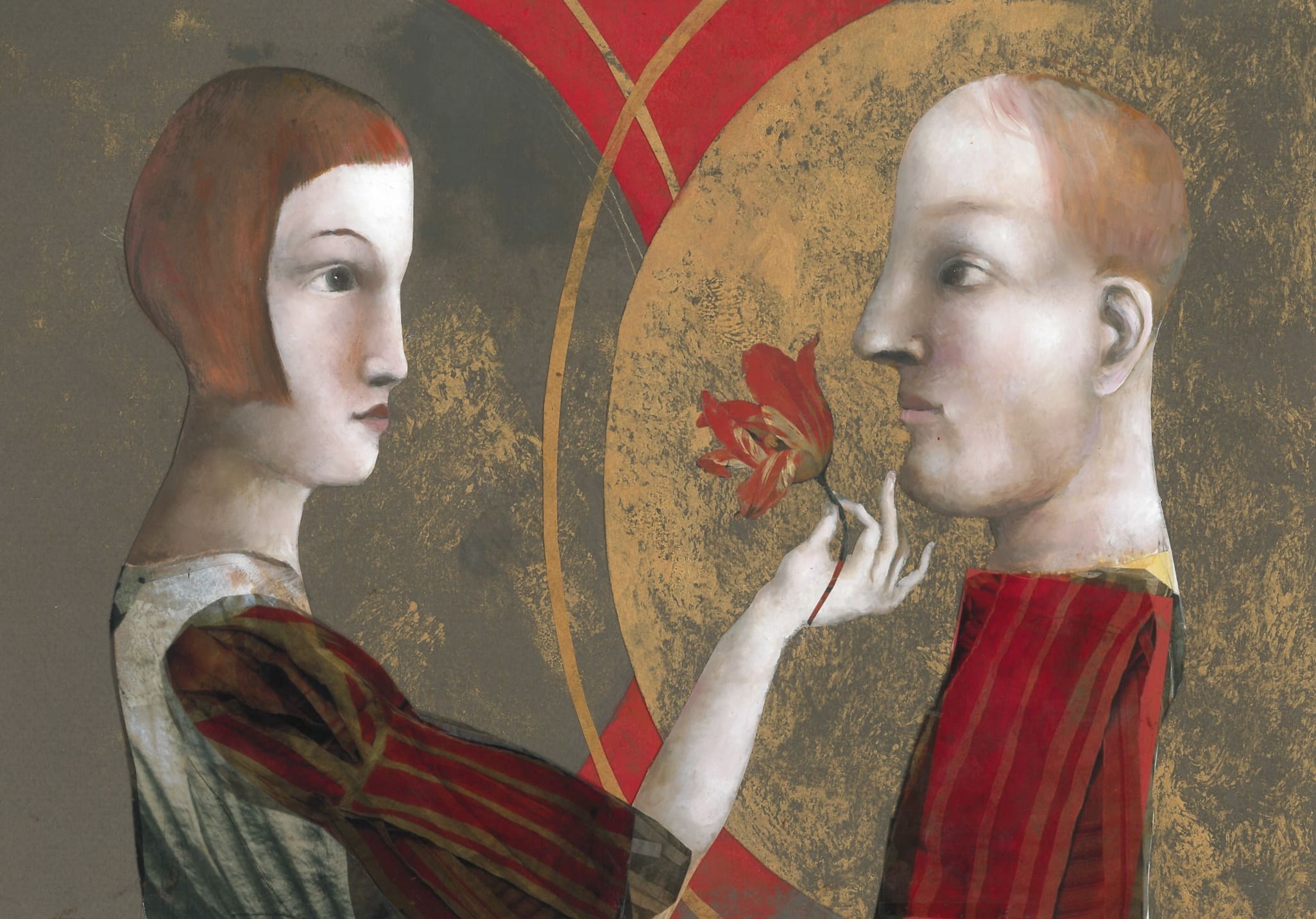 Life and LoveOil paint on paper, collage with photo material, 24x34cmSerie: Watch on me also on this day/Text: Arndt Brummer (Hrsg), with a foreword by Ursula von der LeyenÉditions Chrismon, 2008