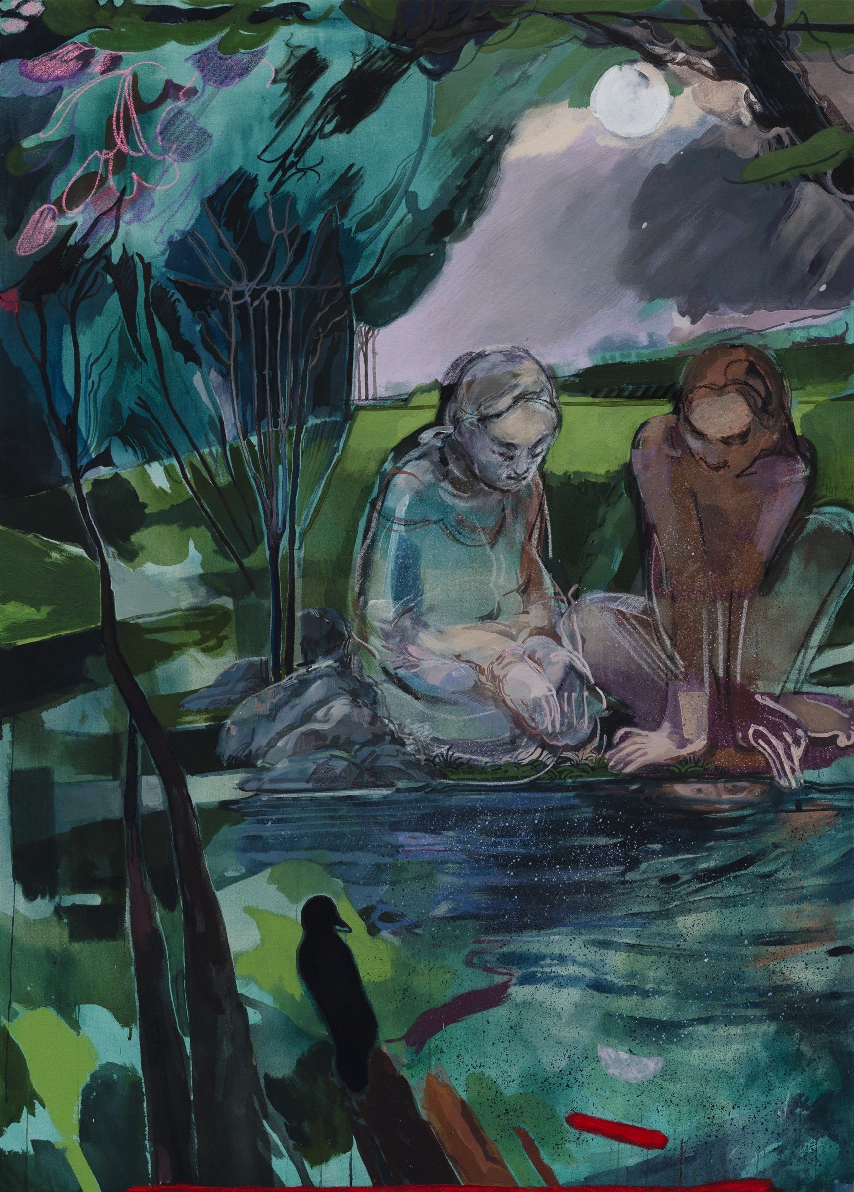 If Not Then, At Least Now, 2023-24. Acrylic, charcoal, and soft pastel on canvas, 179 x 127 cm.