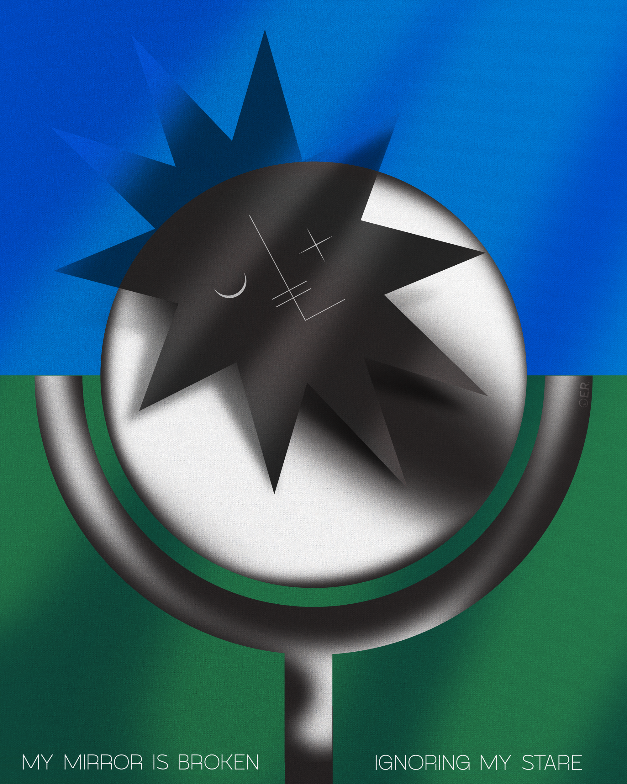 My mirror is broken ignoring my stare. ✶2020 