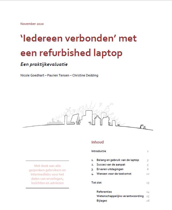 Voorpagina rapport 'Iedereen verbonden met een refurbished laptop'