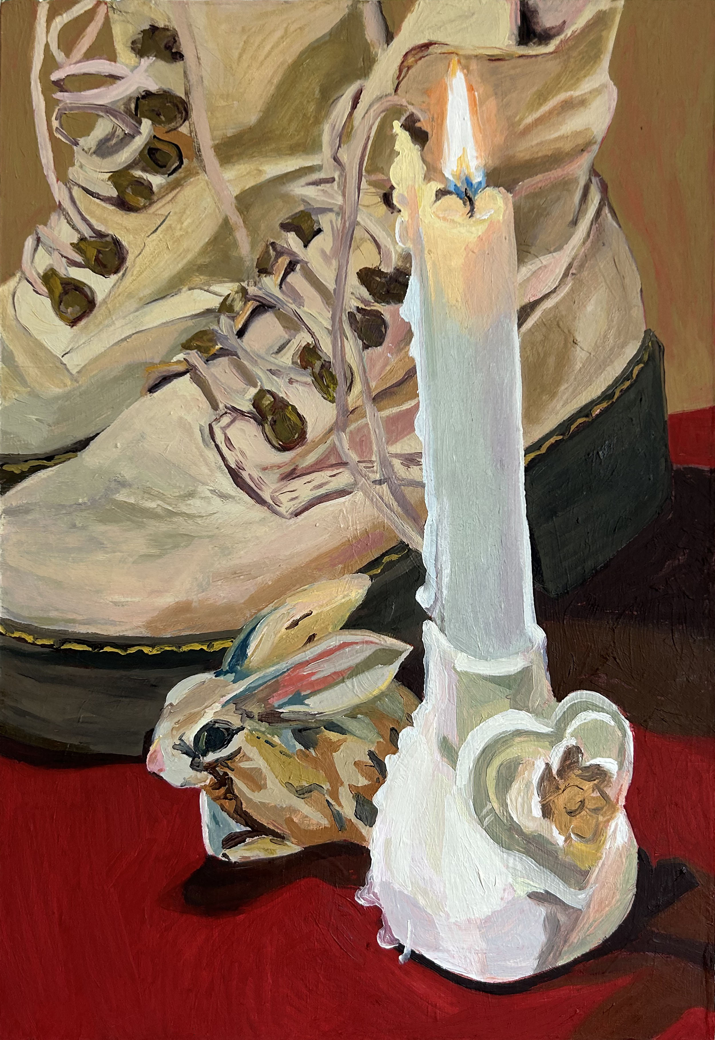 Boots 9.5x11.5 in, oil on board