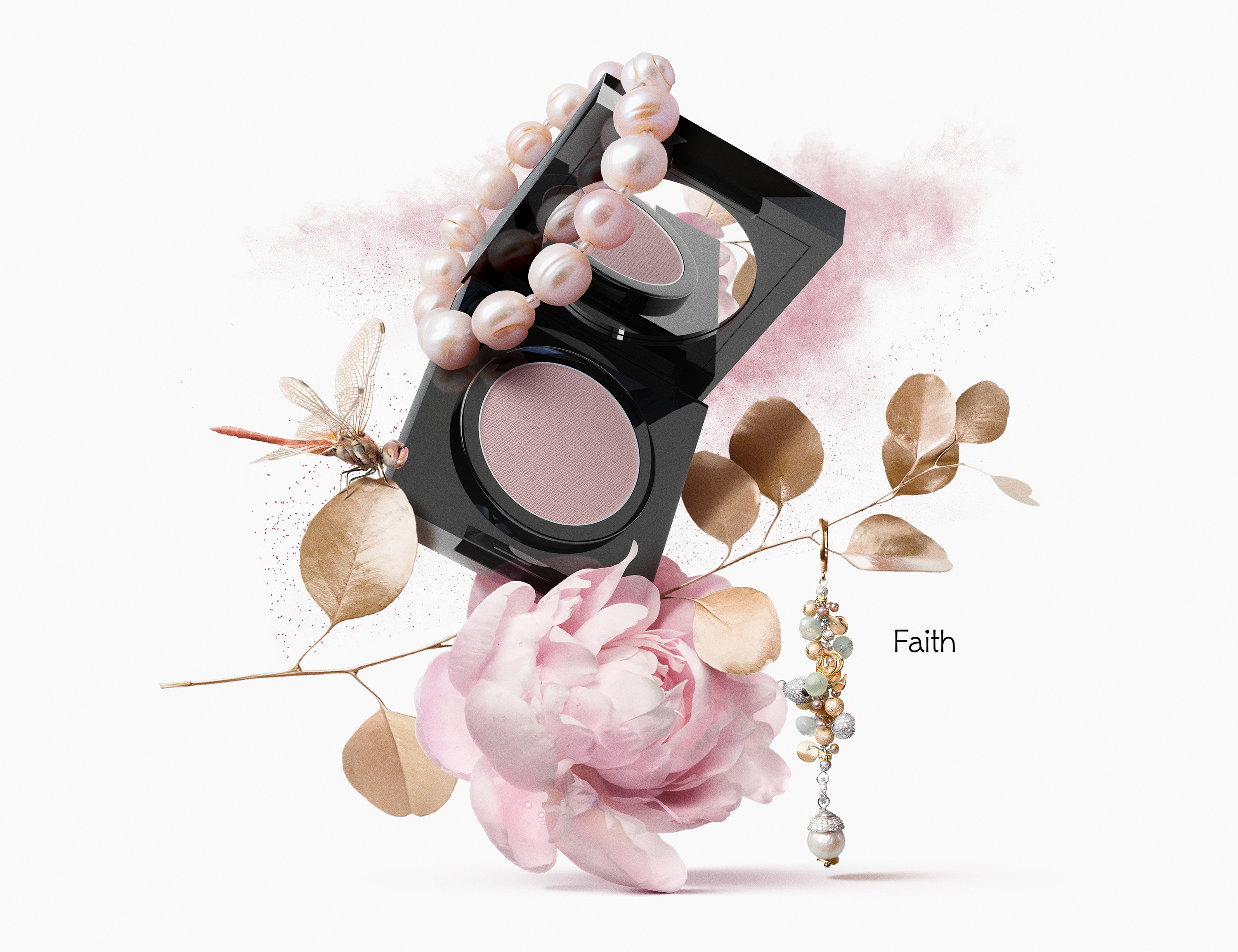 Social media campaign for the eyeshadow products line. Cosmetic product photography. Makeup product styling. Created by Eclectic M Studio.