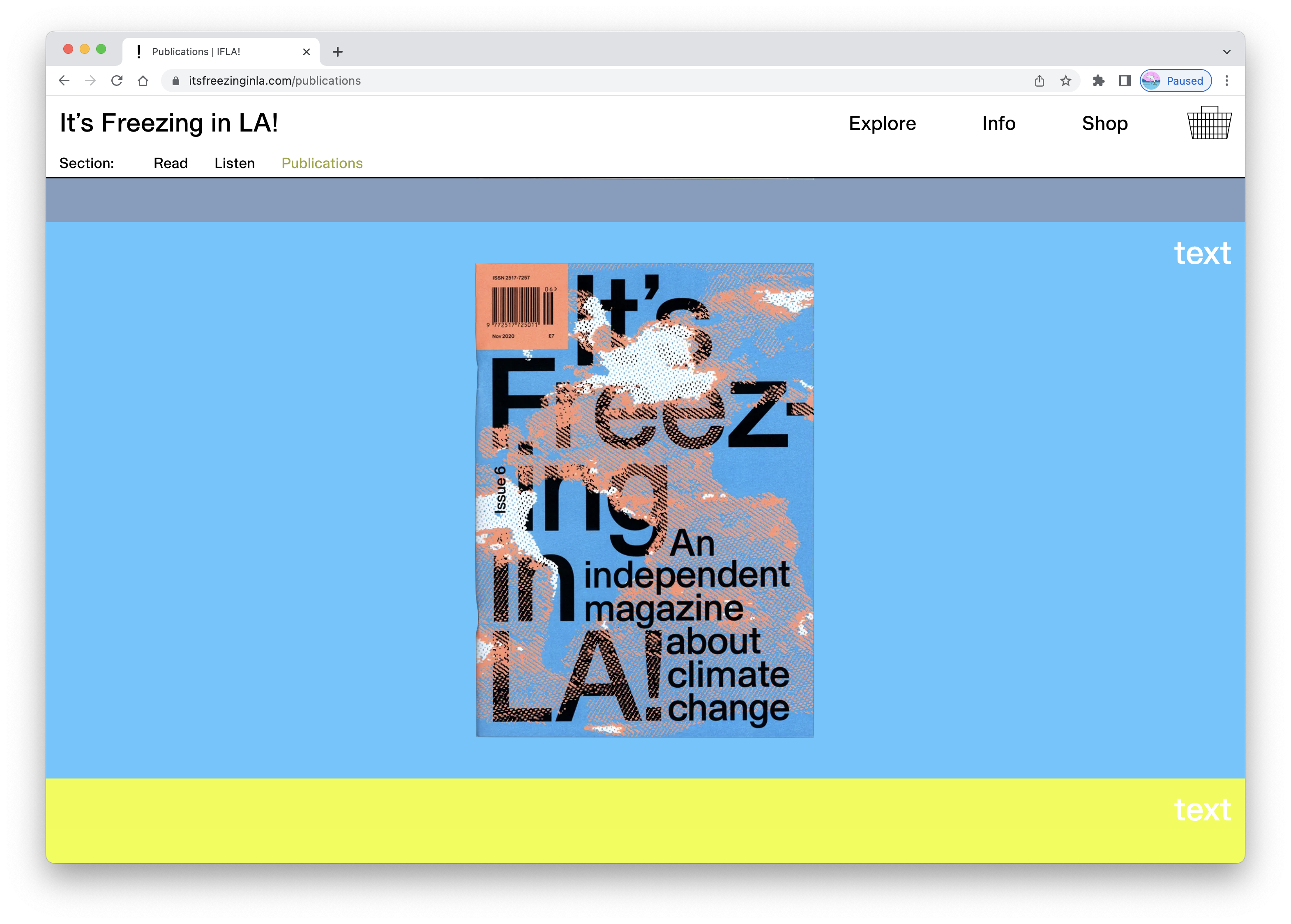 Publications - It's Freezing in LA! website