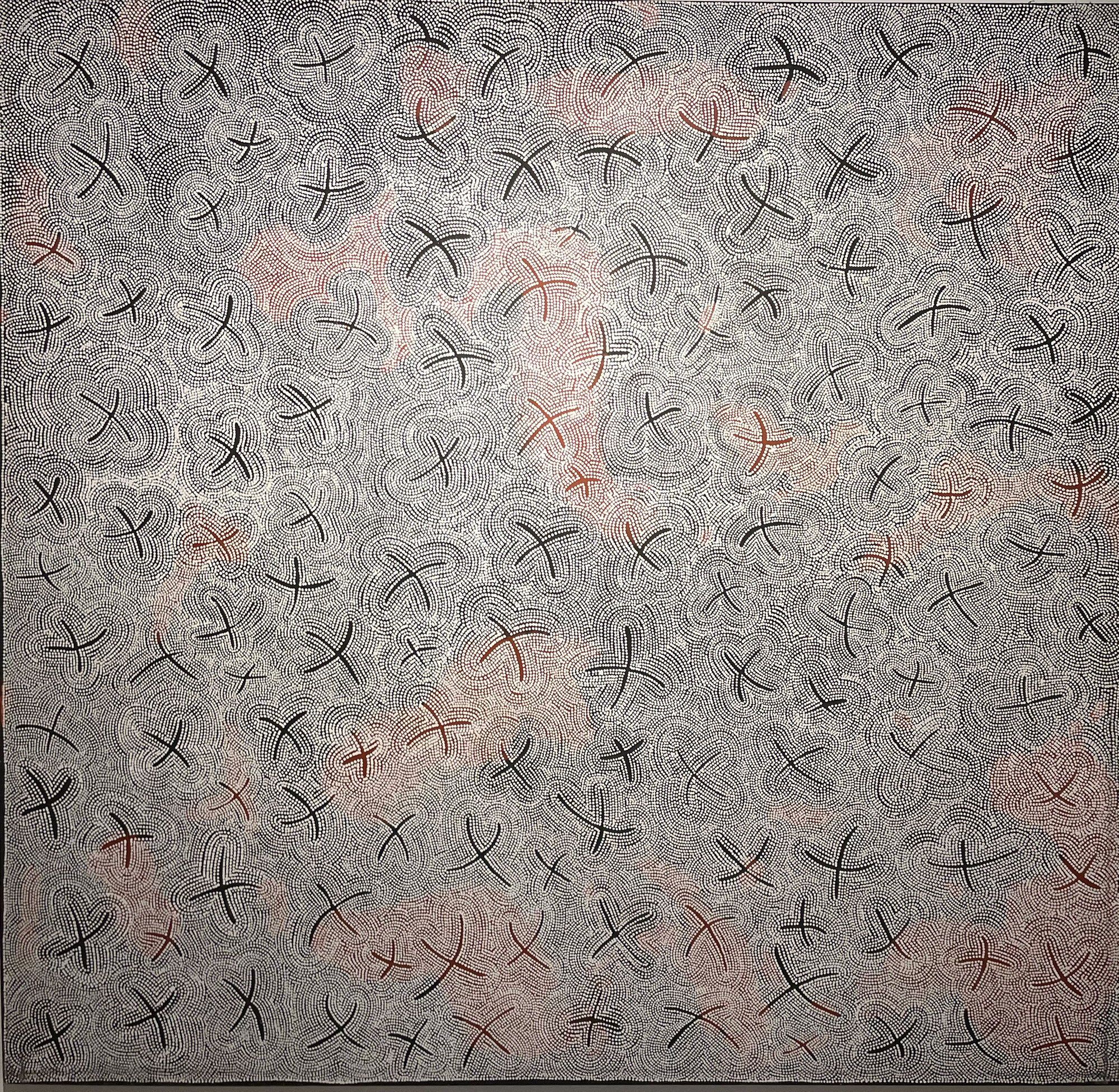 Maureen Hudson, Rêve de la Fourmi Volante, 200*200cm, acrylique sur toile, 2005