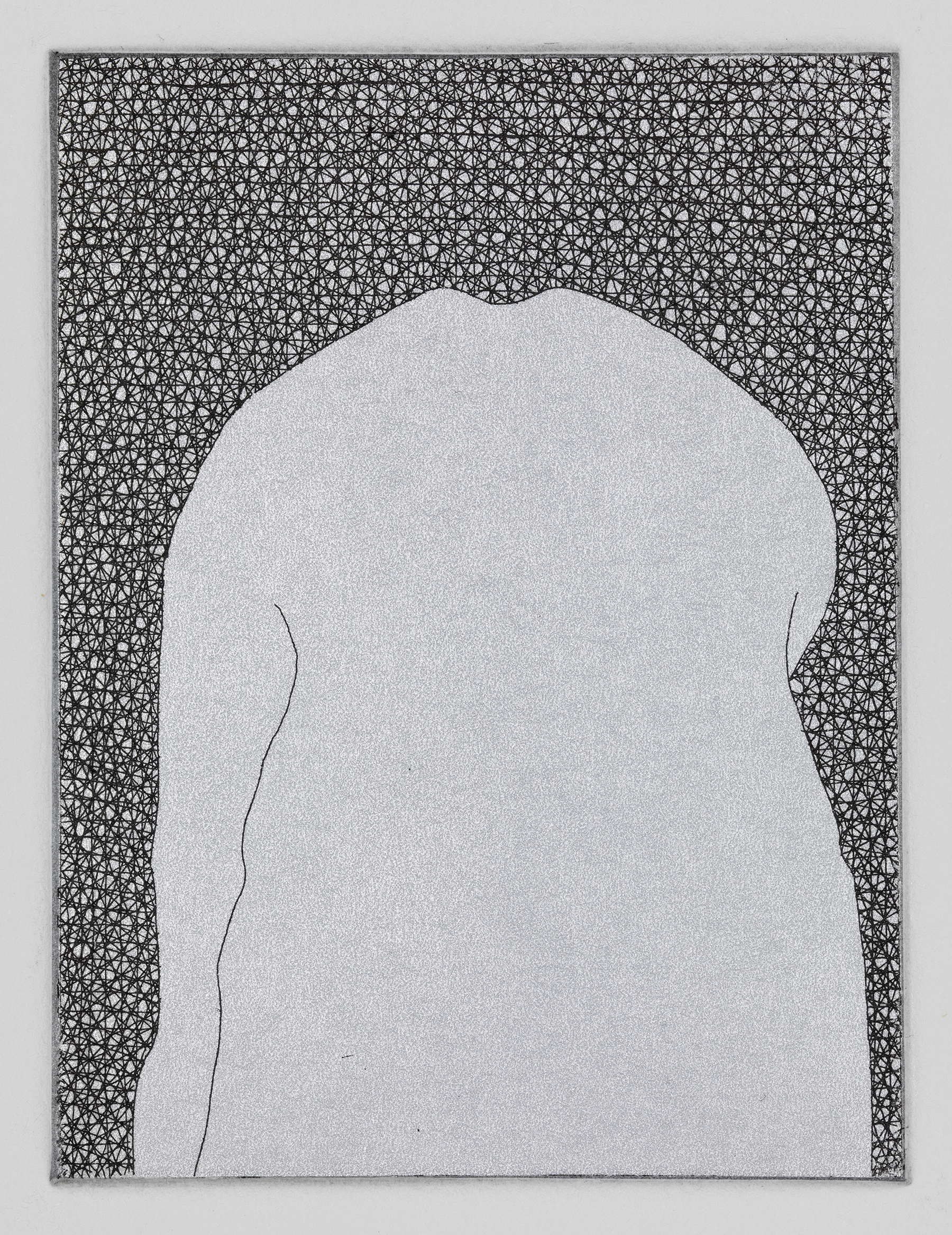 Vertical Butt, 2010. Etching with chine coll&eacute;; 4 &times; 3 inches