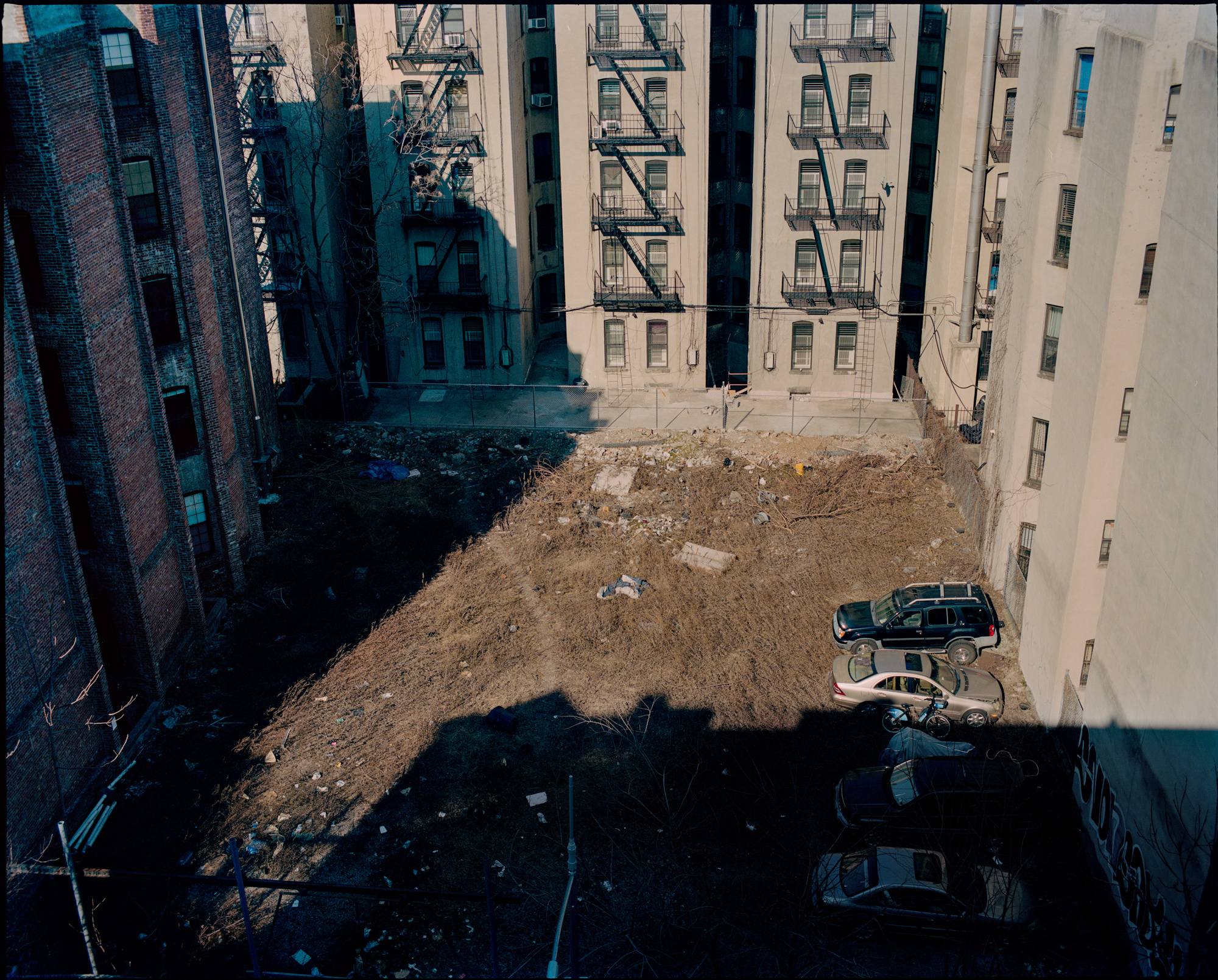 Across the street from the famed Abyssinian Baptist Church is an empty lot used for overflow parking.