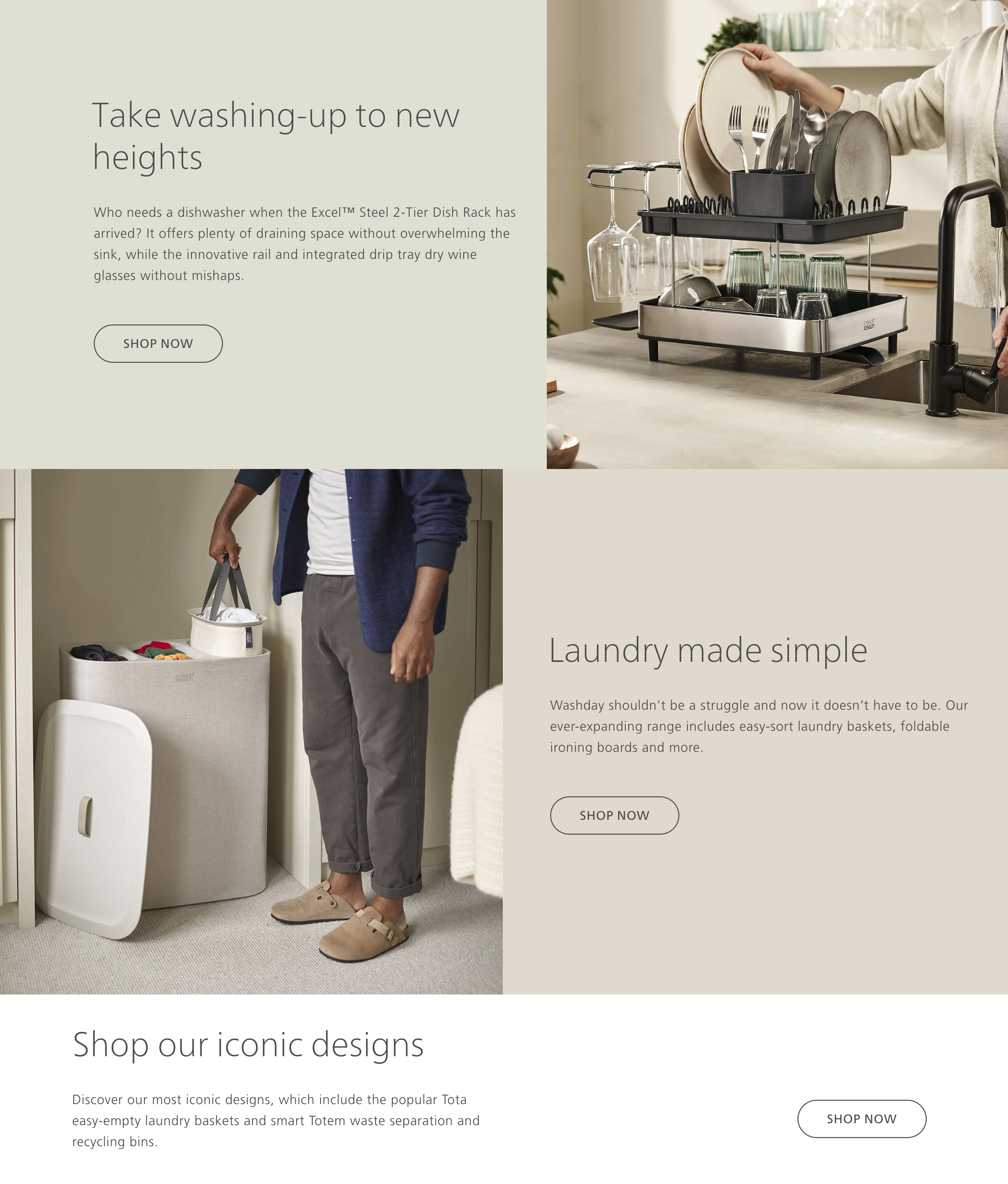 Website, email and social media copy, Joseph Joseph