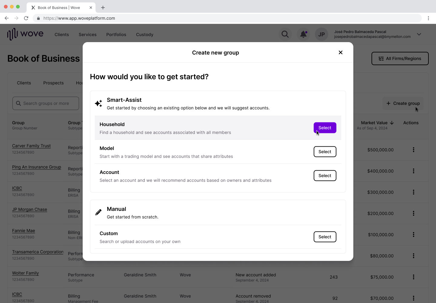 Top-level suggestions for Group types would simplify the most common use cases