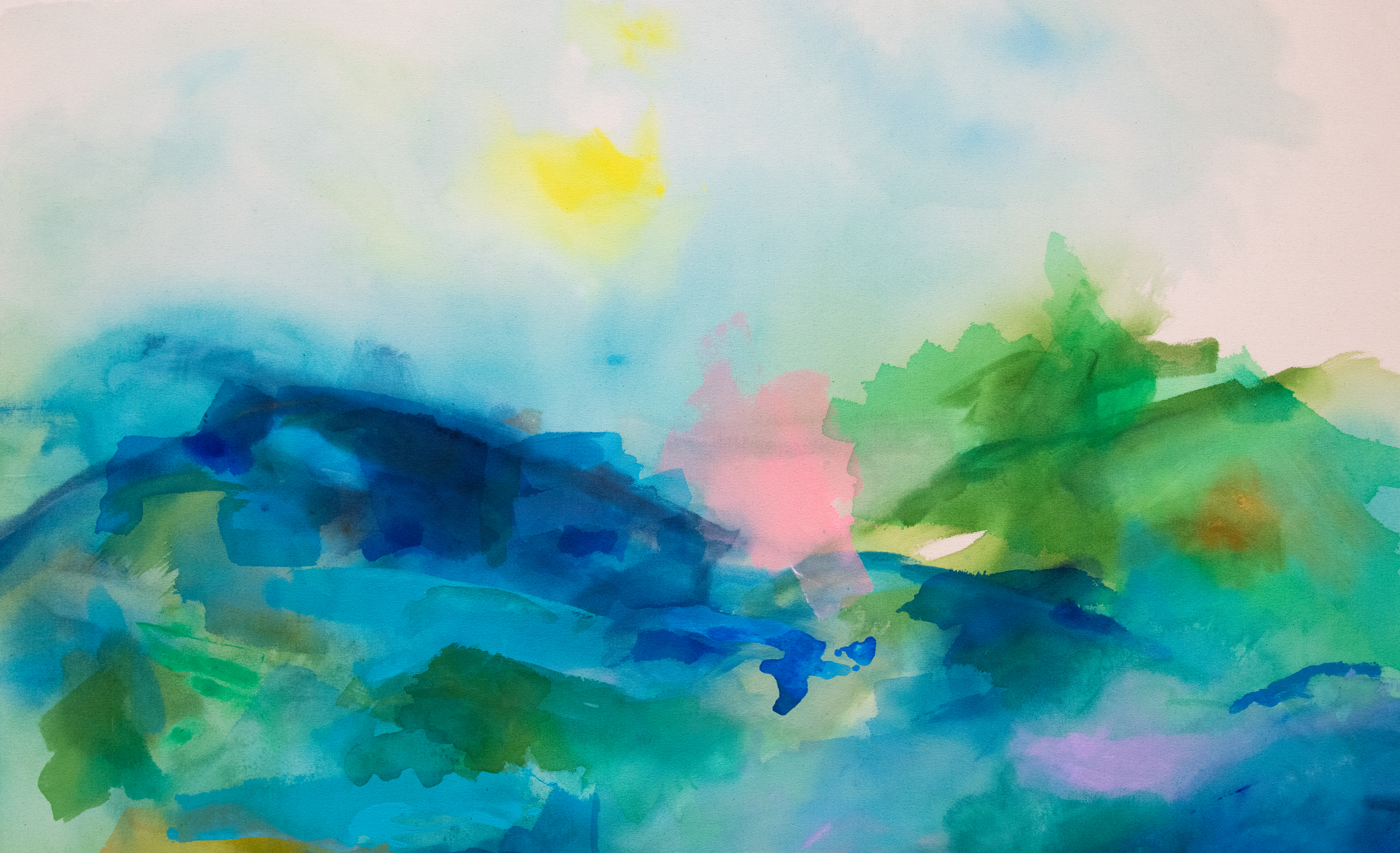 Sailing, swimming, slowly.