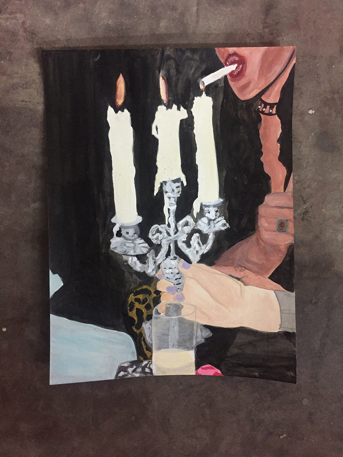 s/T, acrÍlico sobre papel, 29,8 x 21 cm, 2019. Colección Candelaria Metzbrea