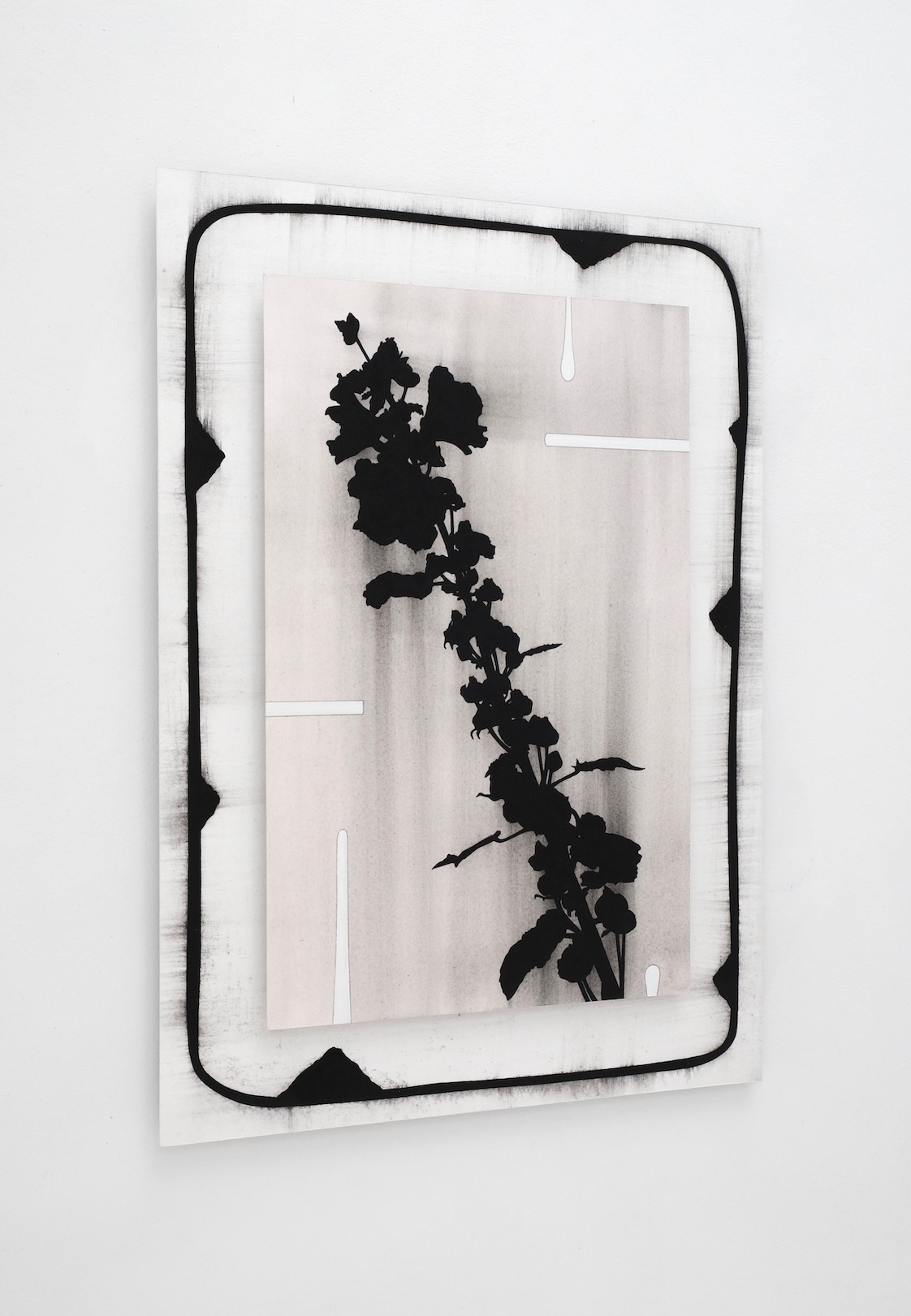 Untitled 2019, acrylic and pencil on paper/aluminium, 52 x 36 cm