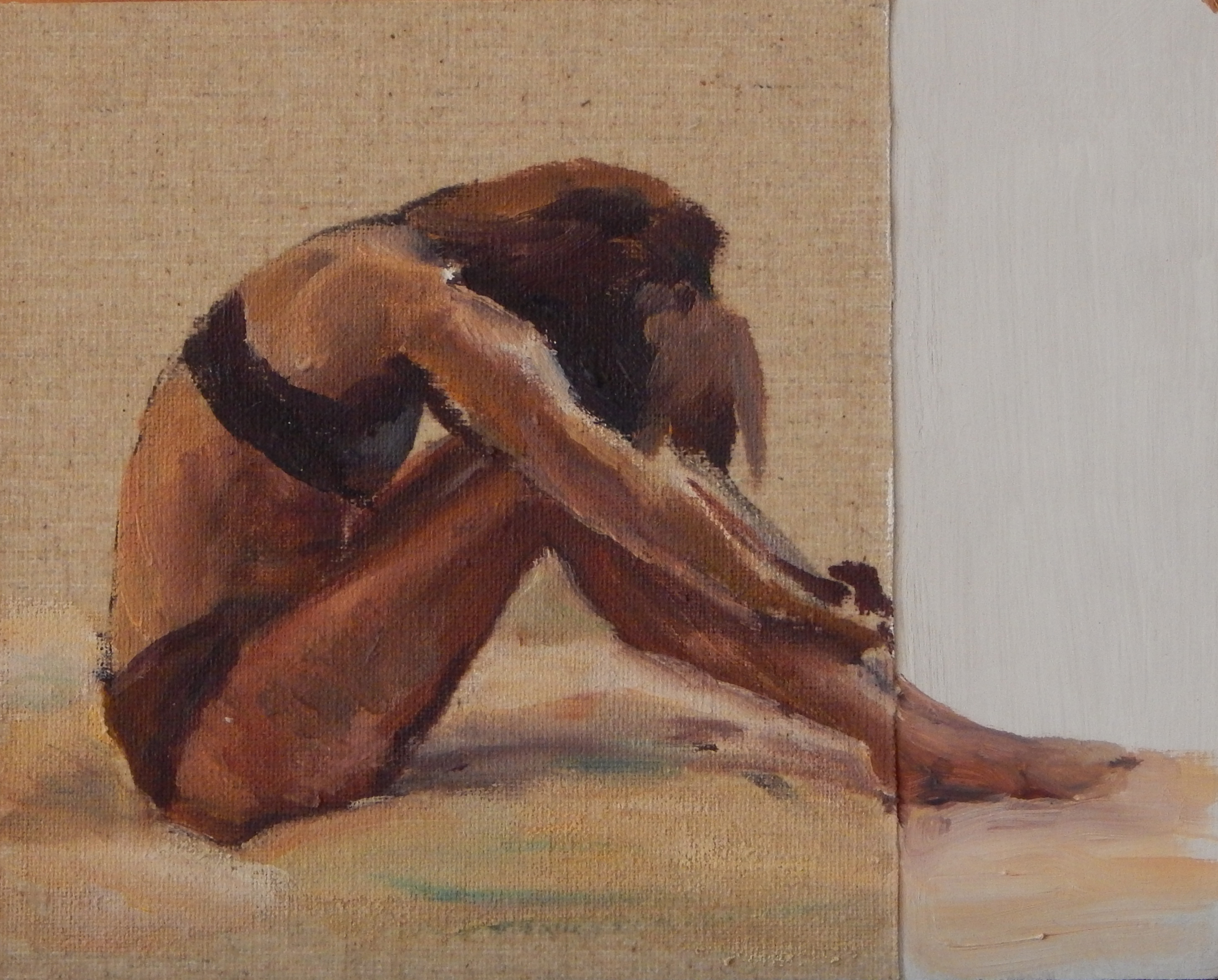 Postura - 15x17 cm - óleo sobre tabla