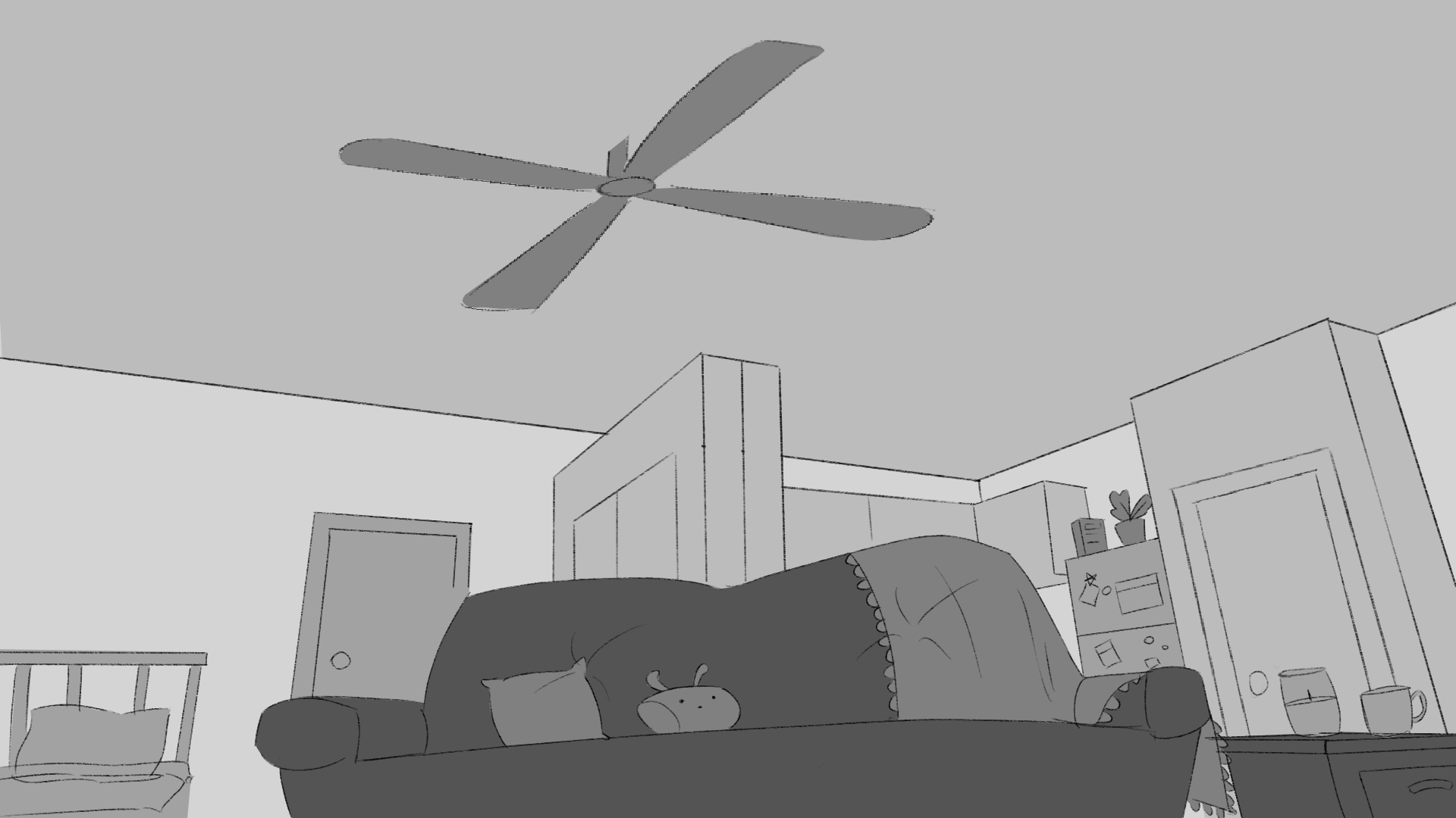 PLANT LADY - WIDE UP SHOT