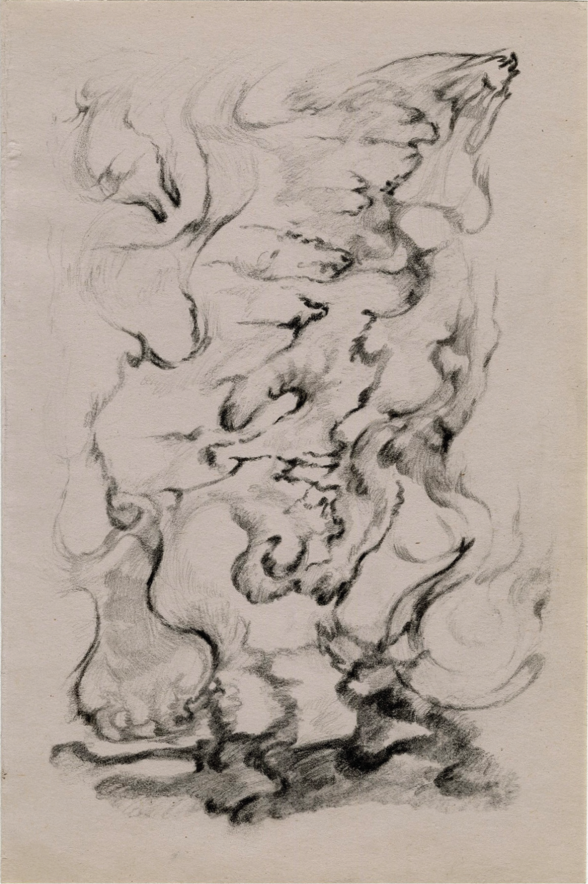 kind of like becoming a radio transmitter (2023.) automatic drawing. watercolour pencil, coloured pencil, and graphite on newsprint. 