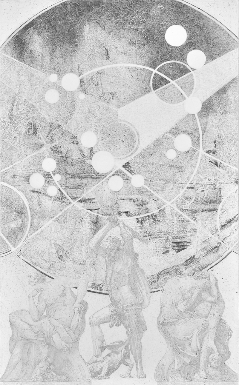 Jean Bedez Constellation du dragon, 2019 Dessin à la mine de graphite Faber-Castell, papier Canson 224 g/m2 65 x 40 cm Courtesy Galerie Suzanne Tarasieve