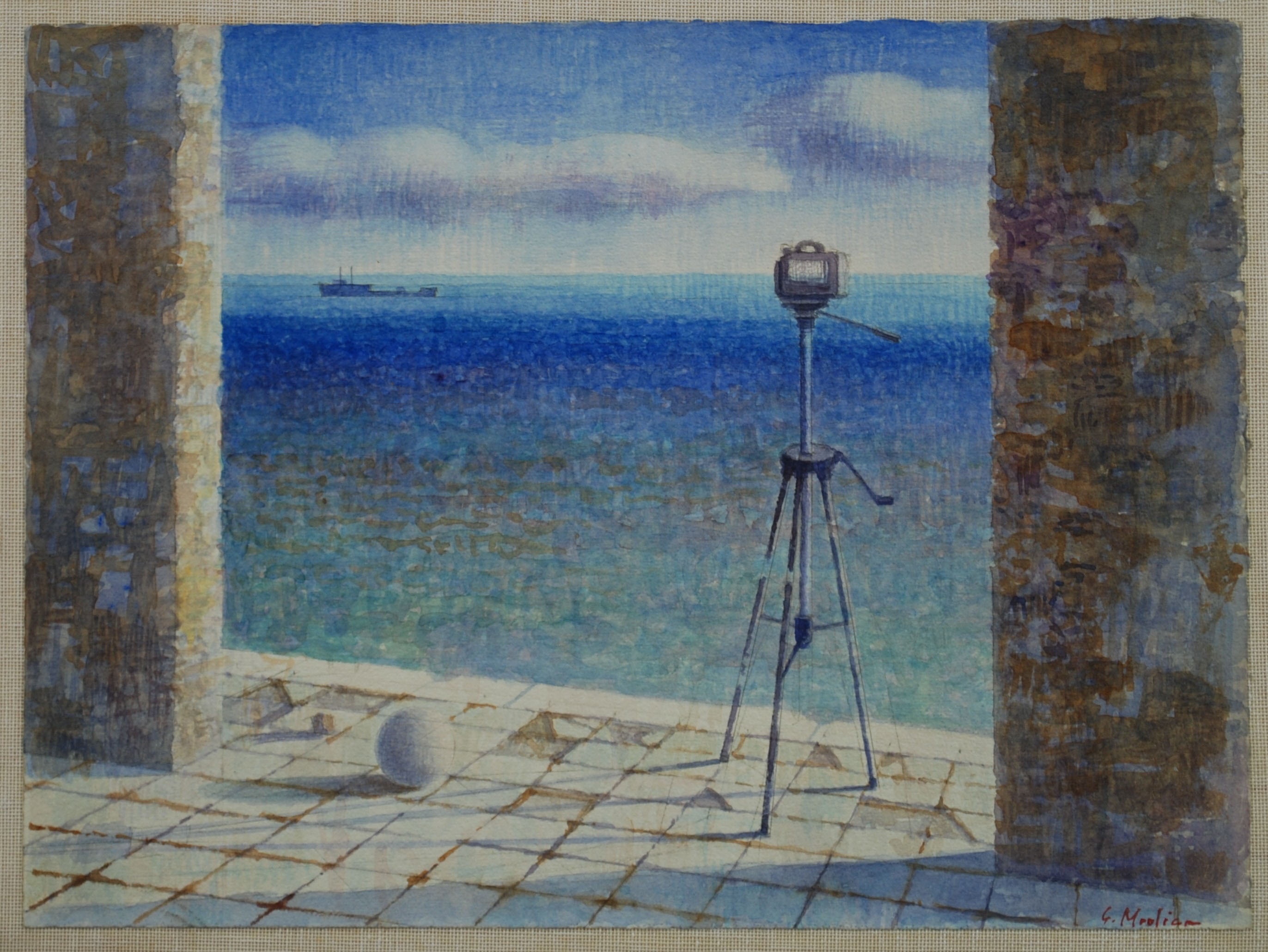 Guardare lontano, 2009, acquarello su carta a mano, cm30x40