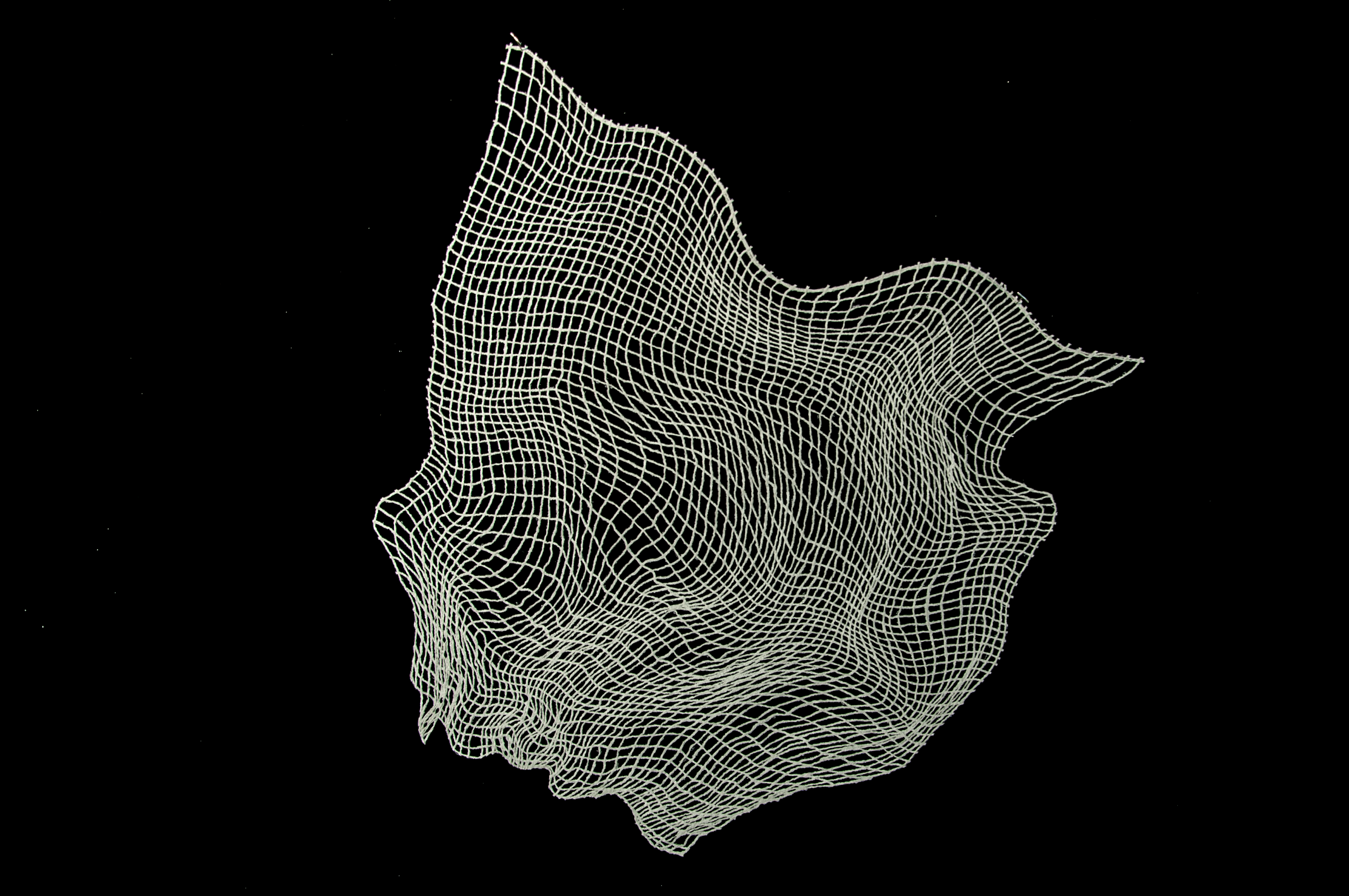 Cold Cloud (Voices series), Hand woven cotton, stained with inks and pigments / Coton tissé à la main et teint à l’encre et aux pigments26"x 25"