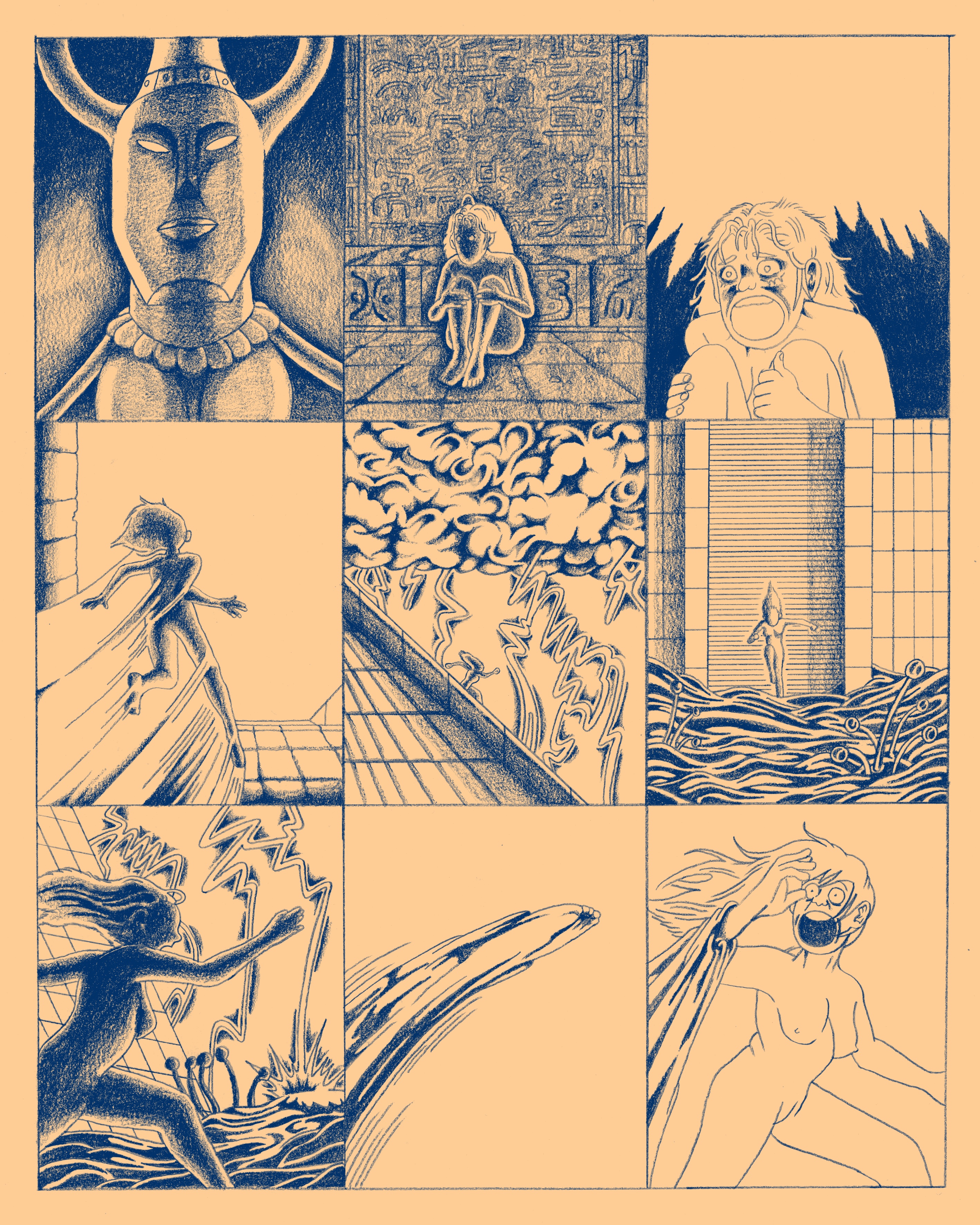 Temple Maudit, 6 pages short comics for Visceral, published by Chahut Editions, 2021