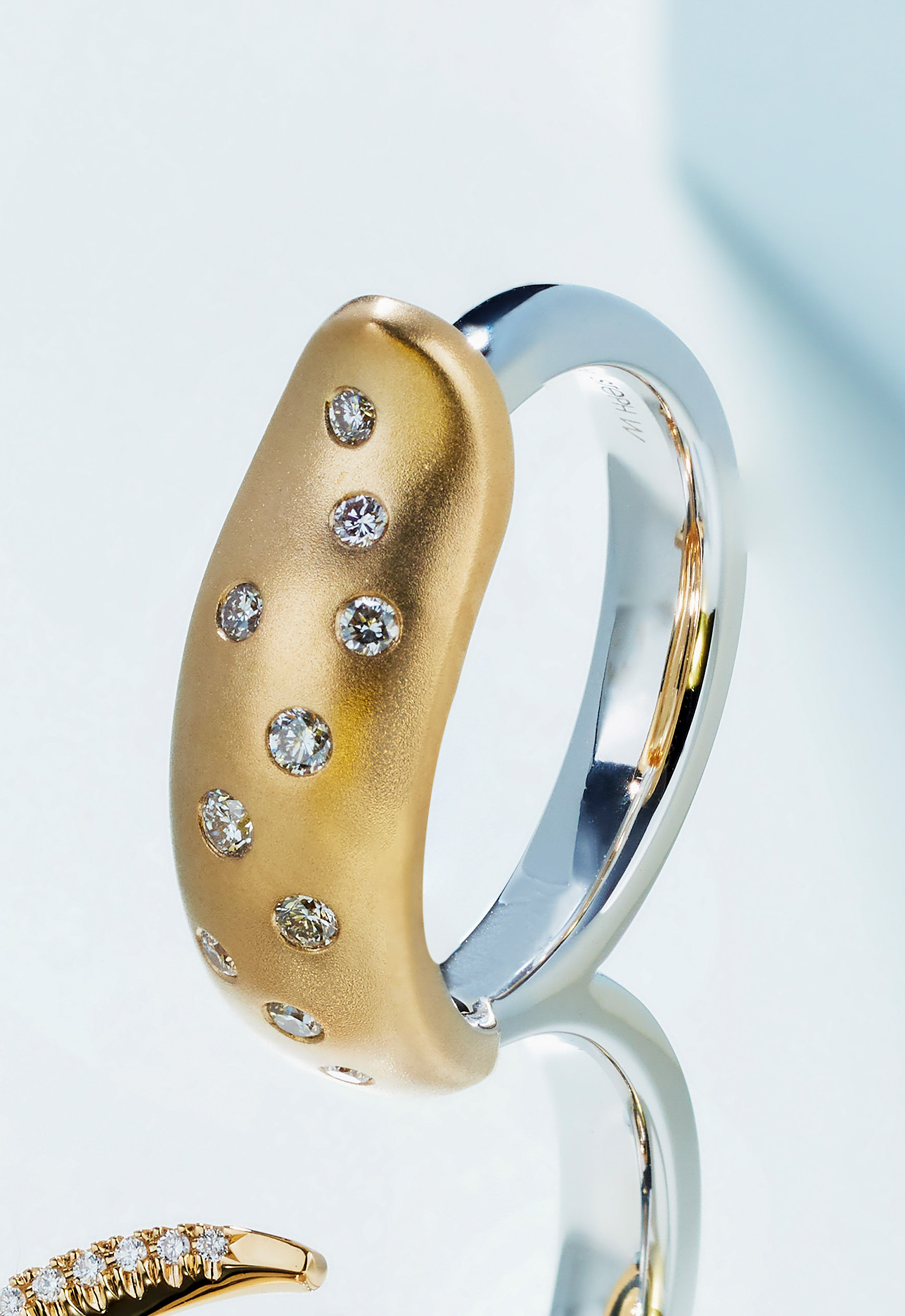 Pearl Cog Chain Double Ring - Eclats HK