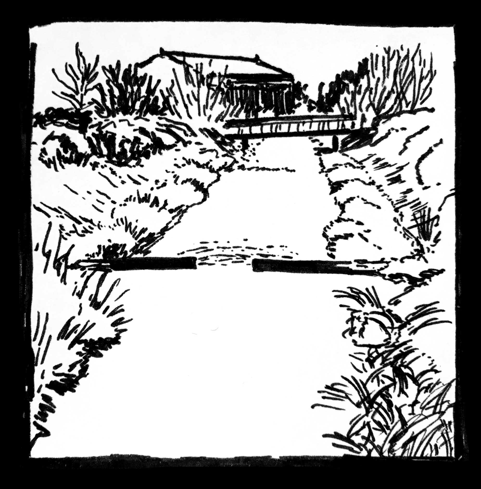 Cold reflection - Ink on paper 20x20 cm