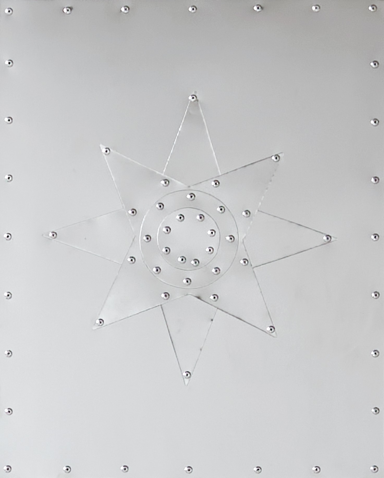Star Icon, Acier inoxydable poli miroir, aluminium, rivets aveugles, 40x50x4cm, 2026.