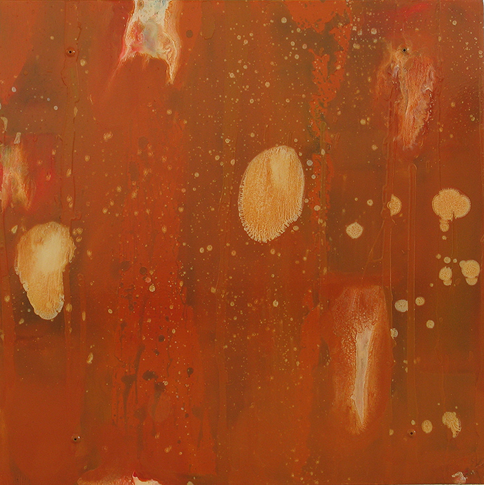 FloatLikeaButterflyStingLikeaBee #7, 2003, mixed media on aluminum, 24"x24