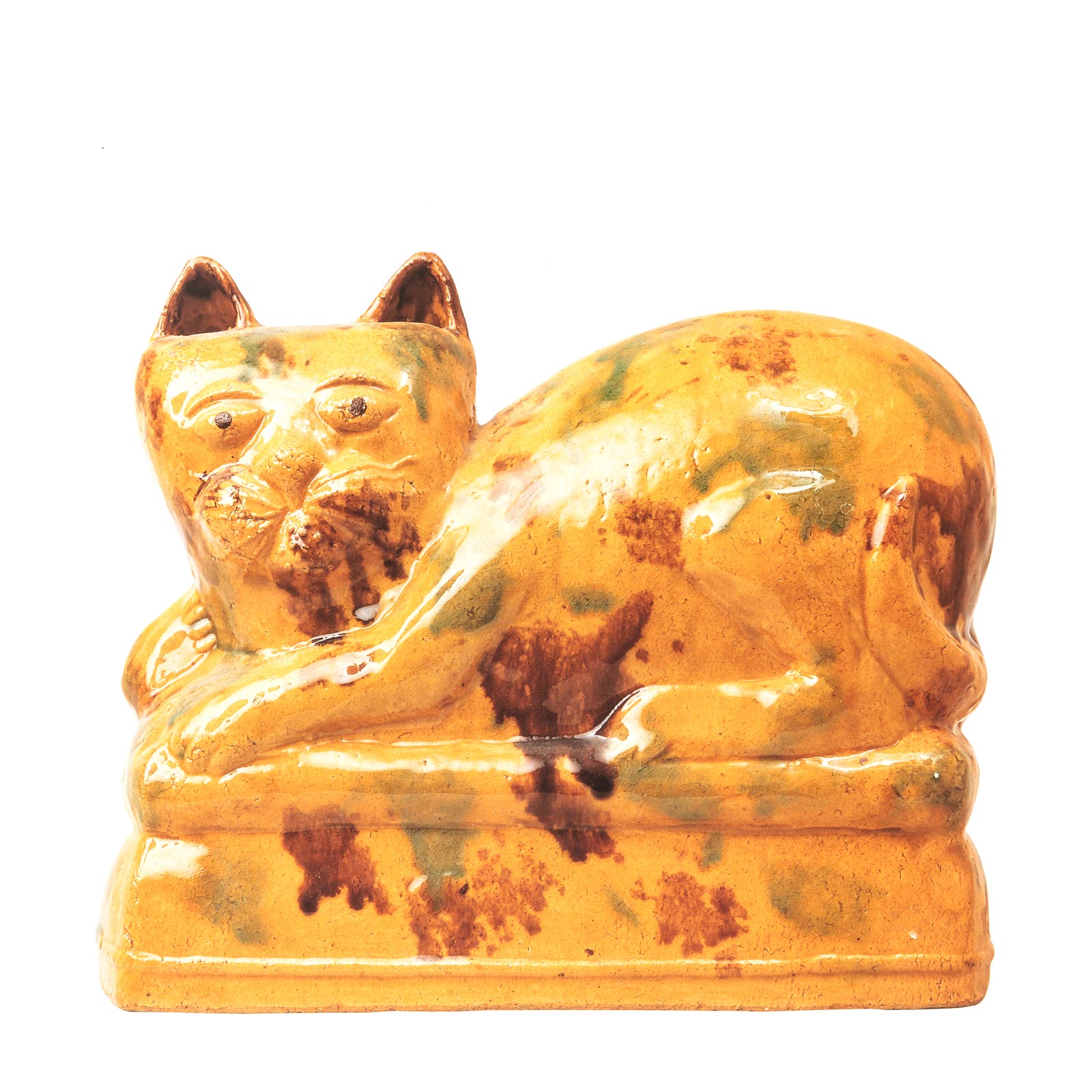 Cat, c1995Glazed ceramic stoneware