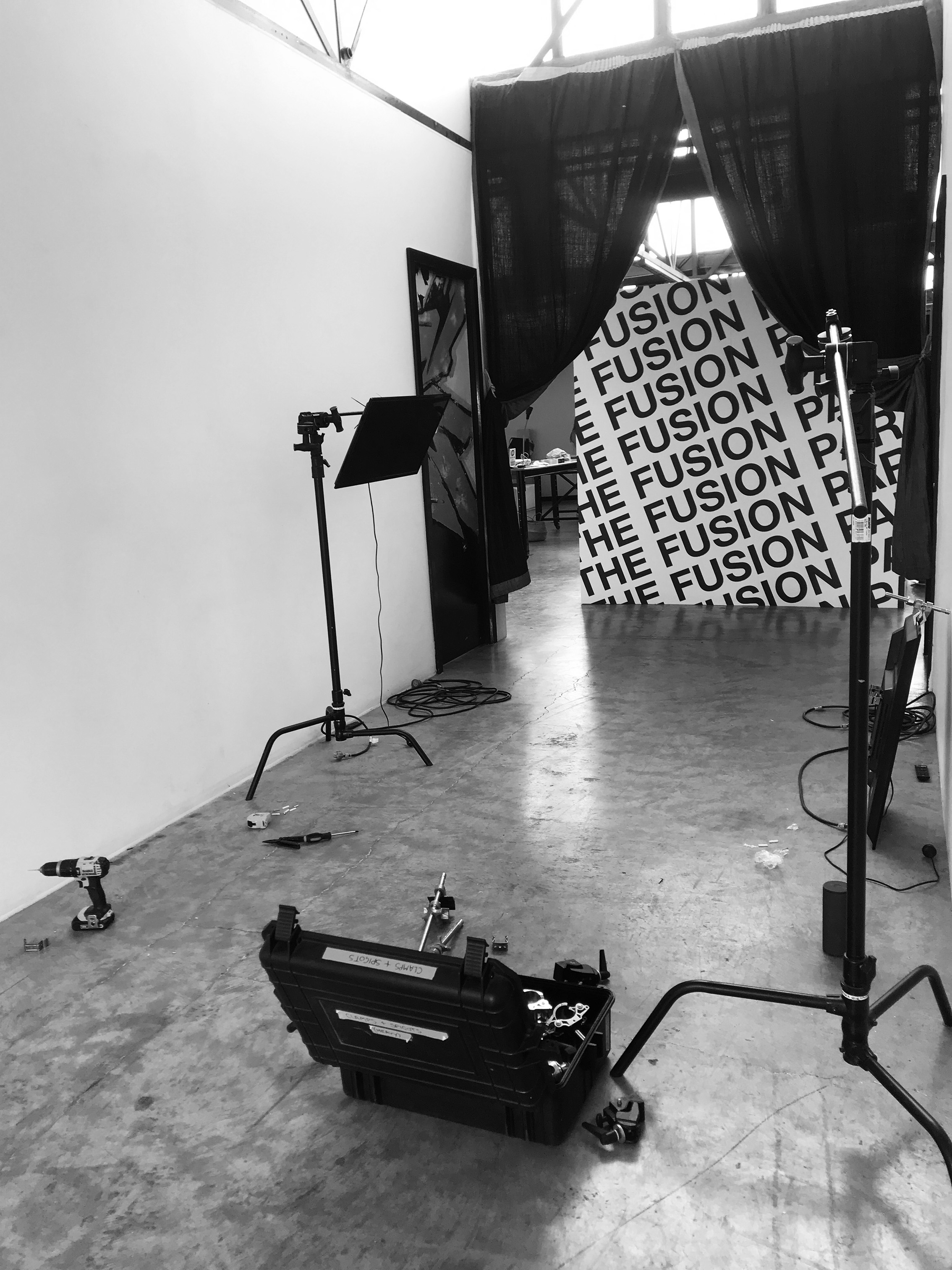 Install shot from experiential lighting install for Vice Media brand activation event