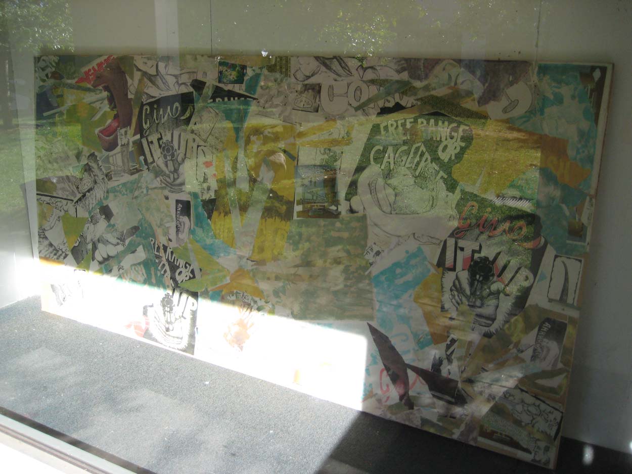 4'x8' Collage of Lithographs on Newsprint