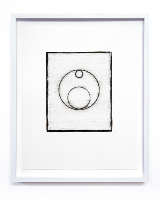 Sun/Moon Drawing #15 (From Walking so Much in Circles, I Will End up Making a Sphere)2023Sunlight/Moonlight drawing and potassium dichromate emulsion on watercolour paper in artist's frame15.5 x 12.5 x 1.5 inches, framed