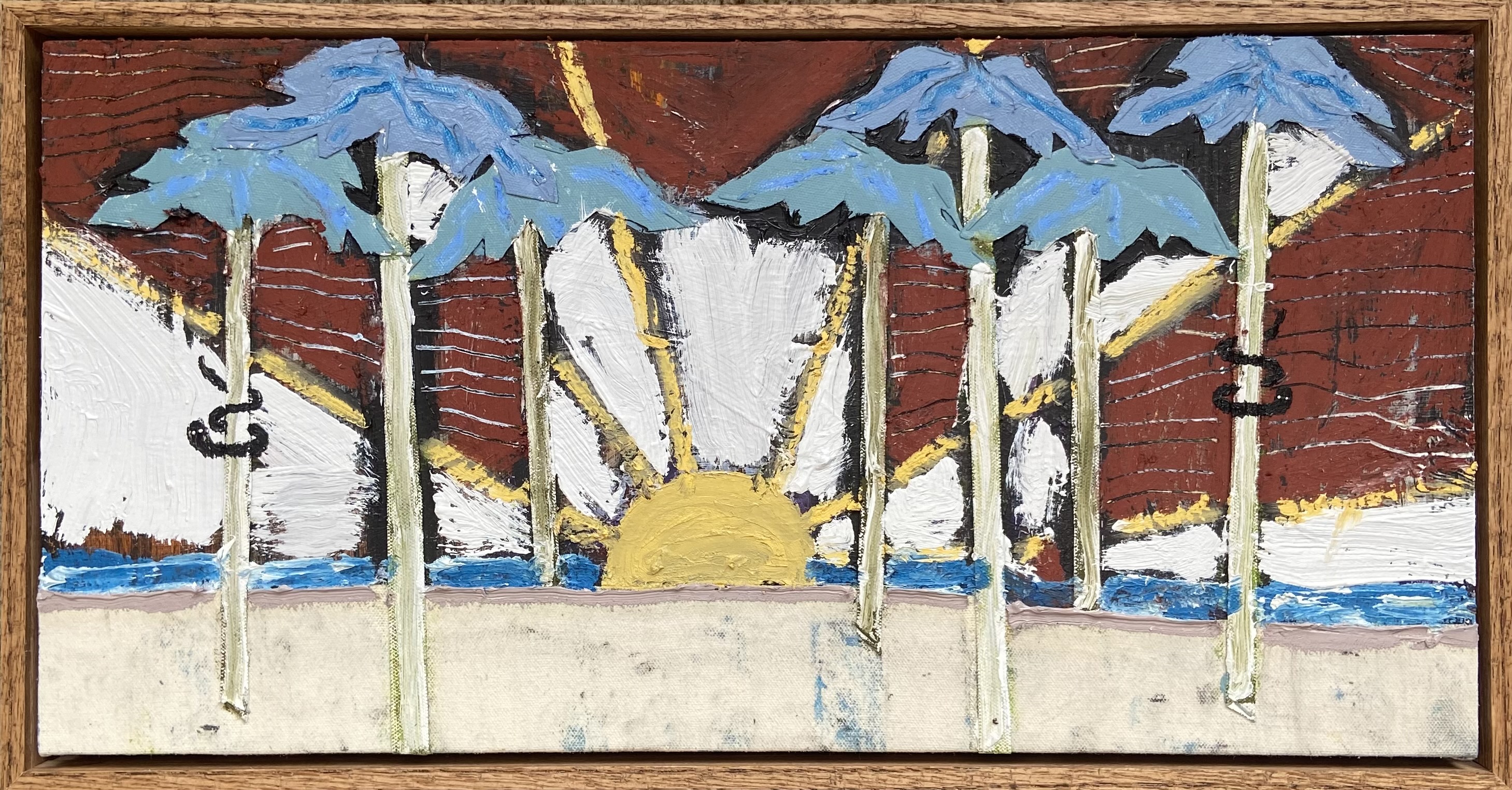 Untitledoil and canvas collage on panel11"x21"