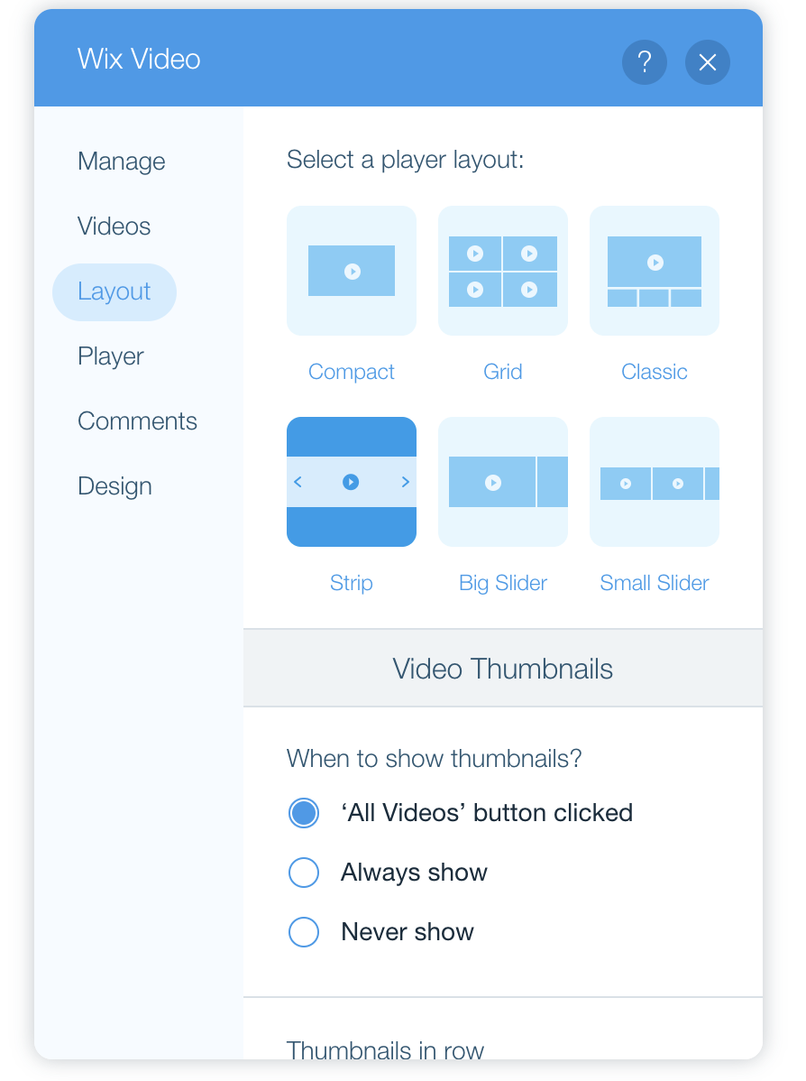 Wix Video Settings
