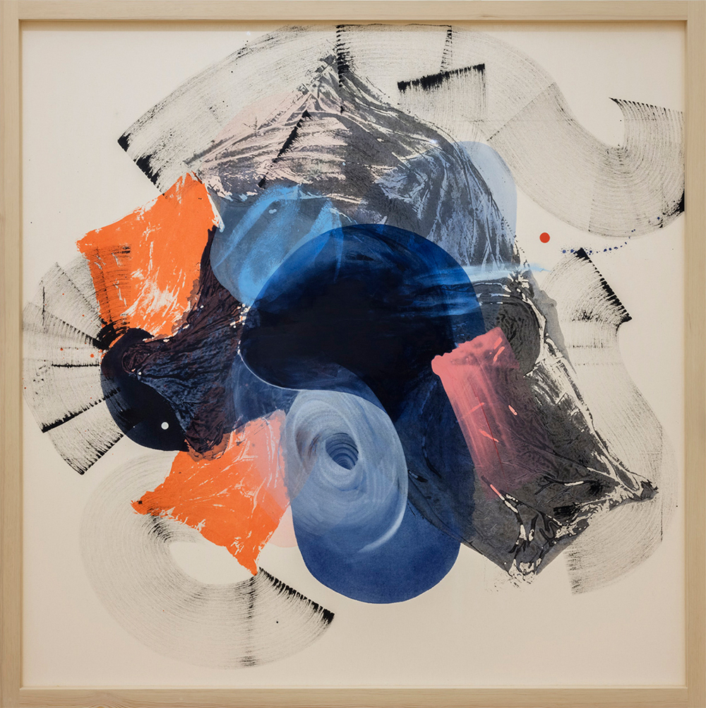 Janus  (Swoon) akryl ochJanus  (Mask) akryl på duk, 200x200cm, 2022 | Foto: Patrik Lindell