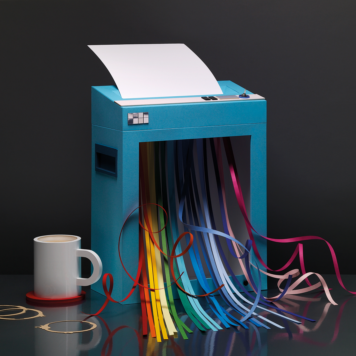 Paper Shredder showcasing a range of paper stocks for Creative Review  Photography John Short