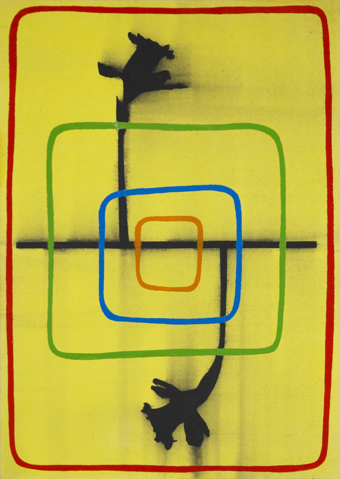 Untitled 2016, acrylic and alkyd on paper/aluminium, 29.5 x 21 cm, private collection