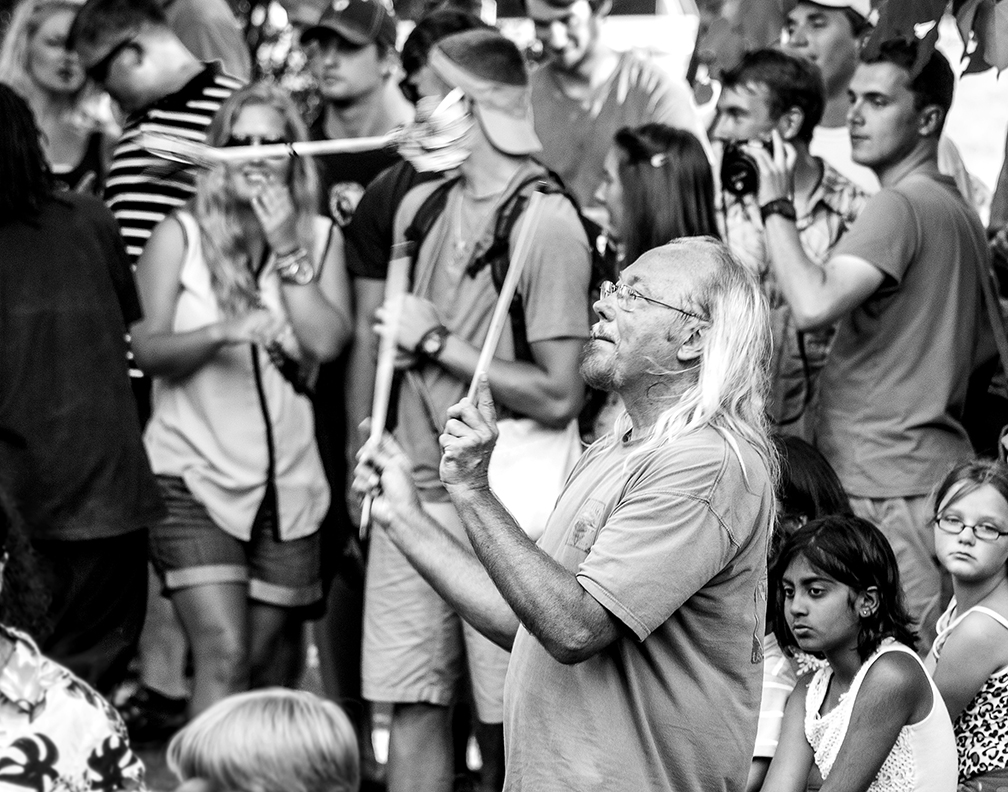 Drum Circle - Selenium toned carbon ink on Arche Brights White mold made rag - 14" x 11"
