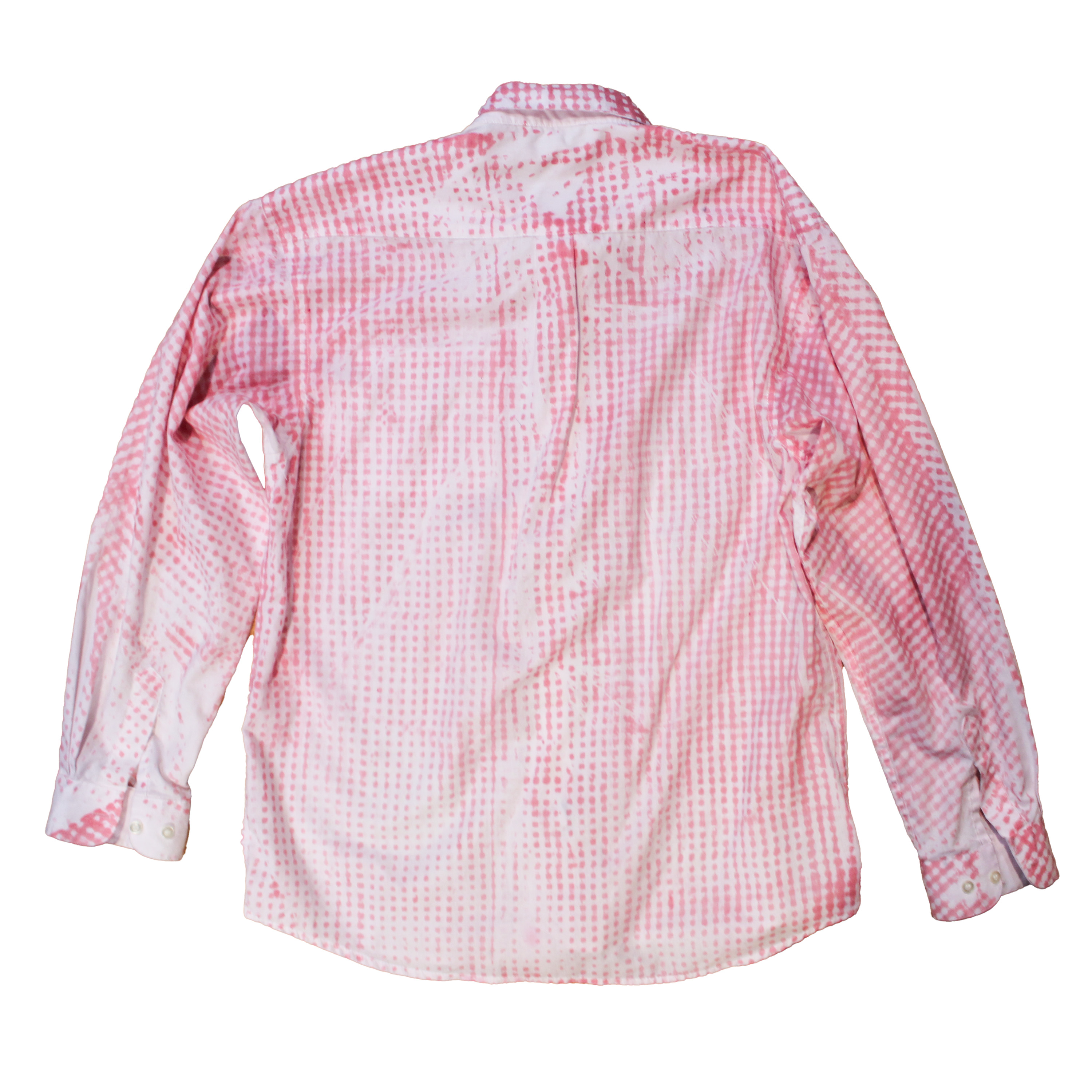 reclaimed vintage dress shirt allover printed with textile dye