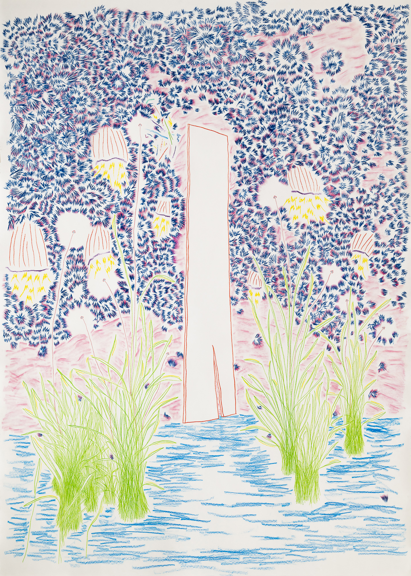 Matt Frenot Vendredi, 2024 Crayons de couleur sur papier © ADAGP, Paris Courtesy de l'artiste et de la Galerie Laurent Godin