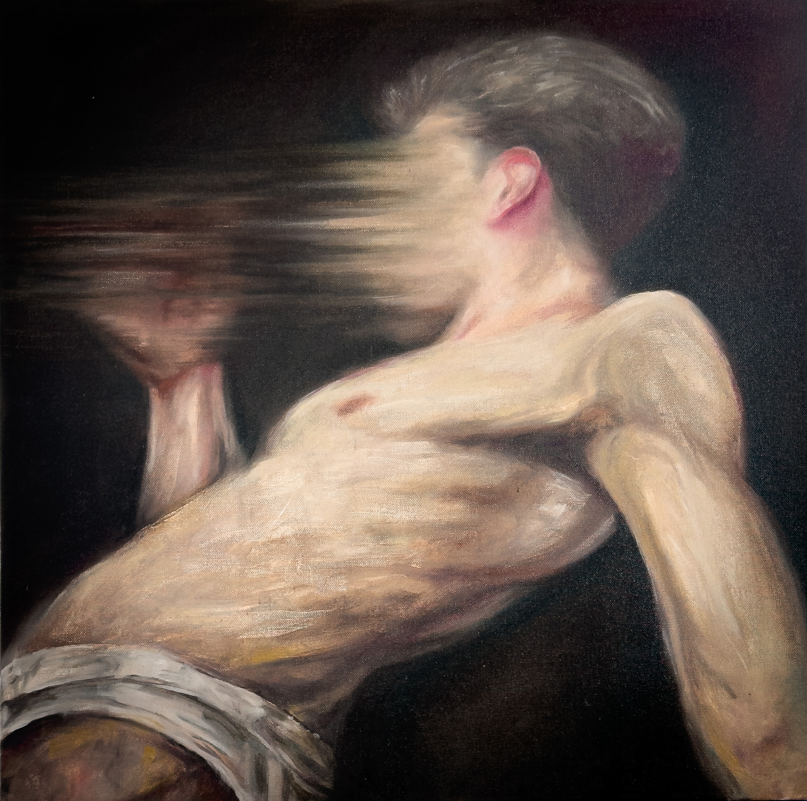 Presencia interrumpida 1. Óleo sobre lino. 50 x 50 cm. 2025.