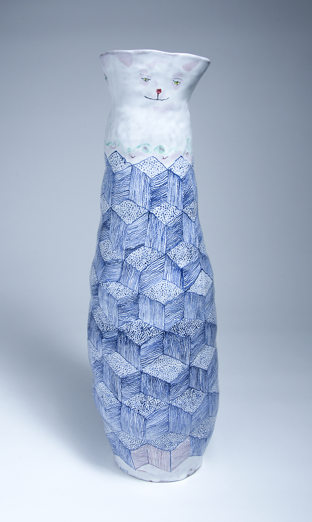Geo cat in Blue. Height 48cms £700